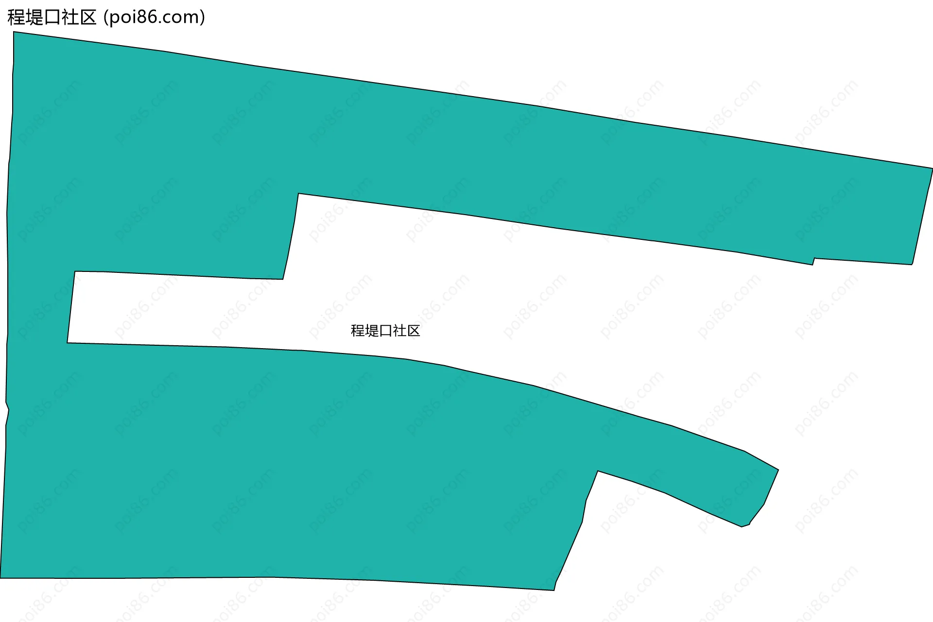 程堤口社区边界地图
