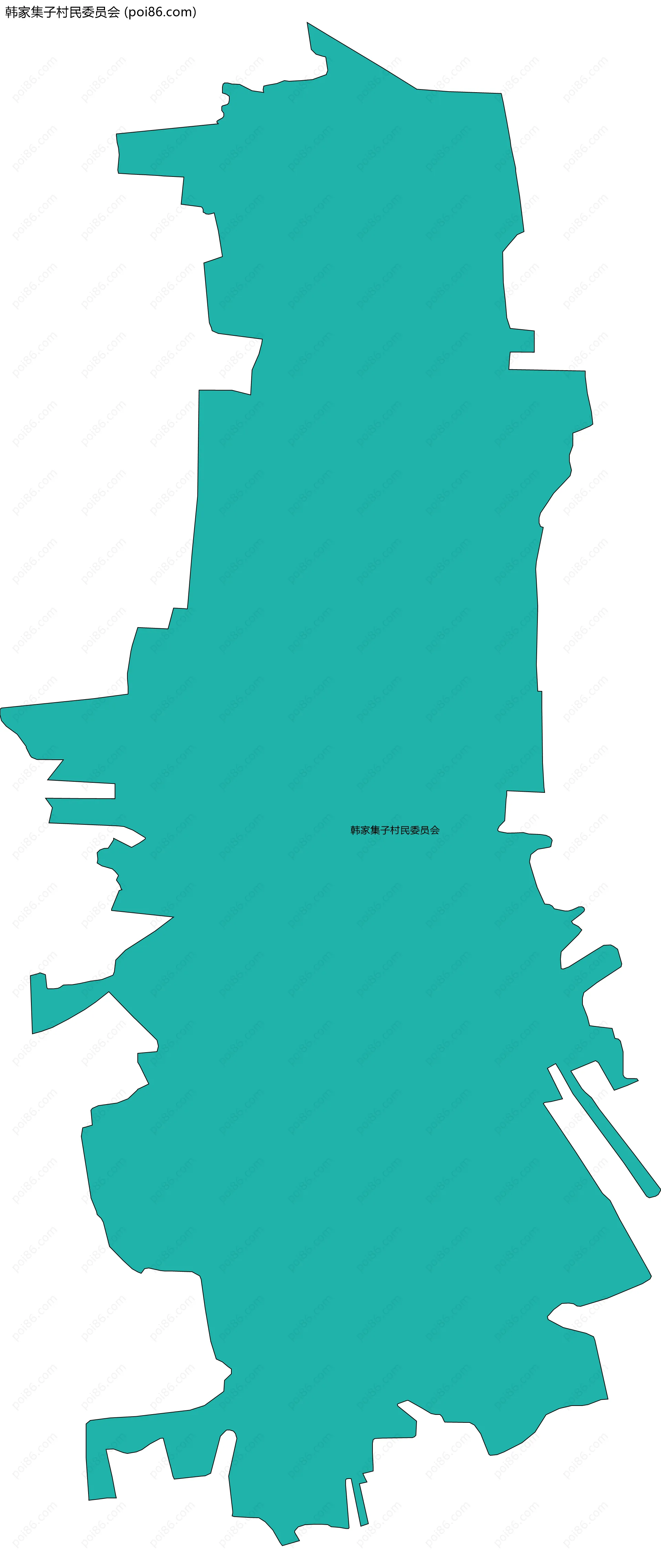 韩家集子村民委员会边界地图
