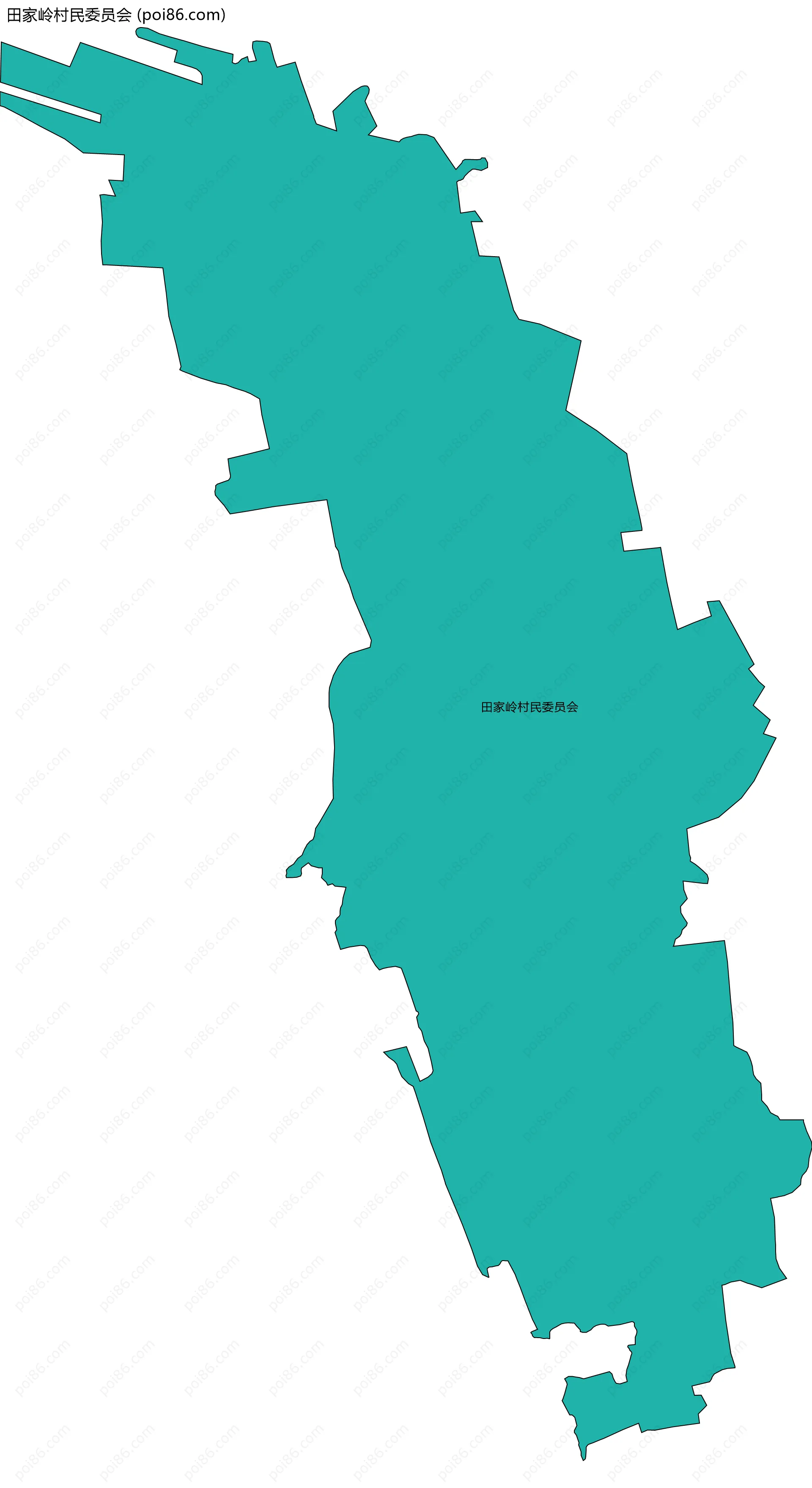 田家岭村民委员会边界地图