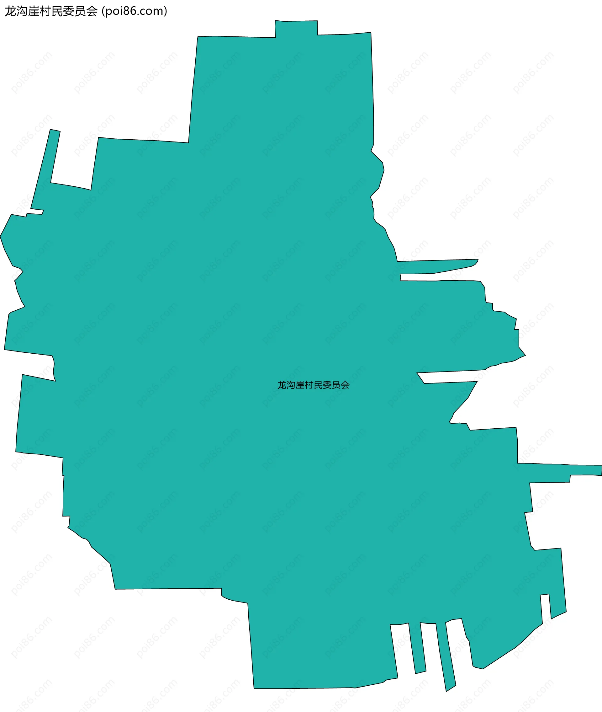 龙沟崖村民委员会边界地图