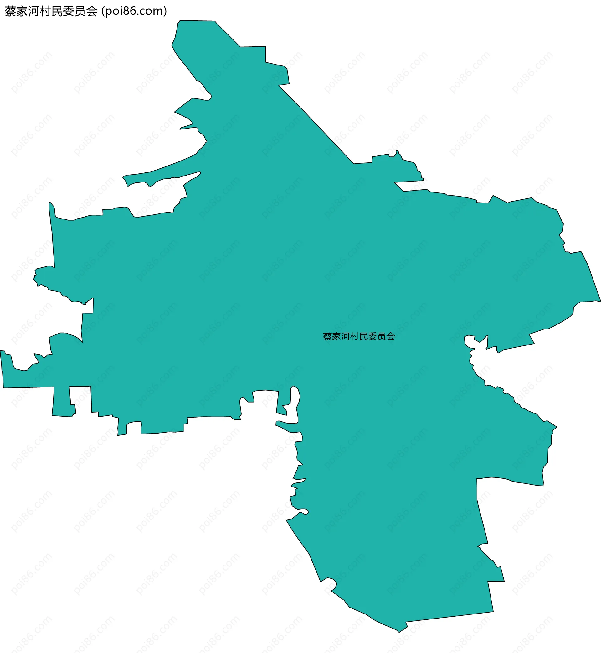 蔡家河村民委员会边界地图