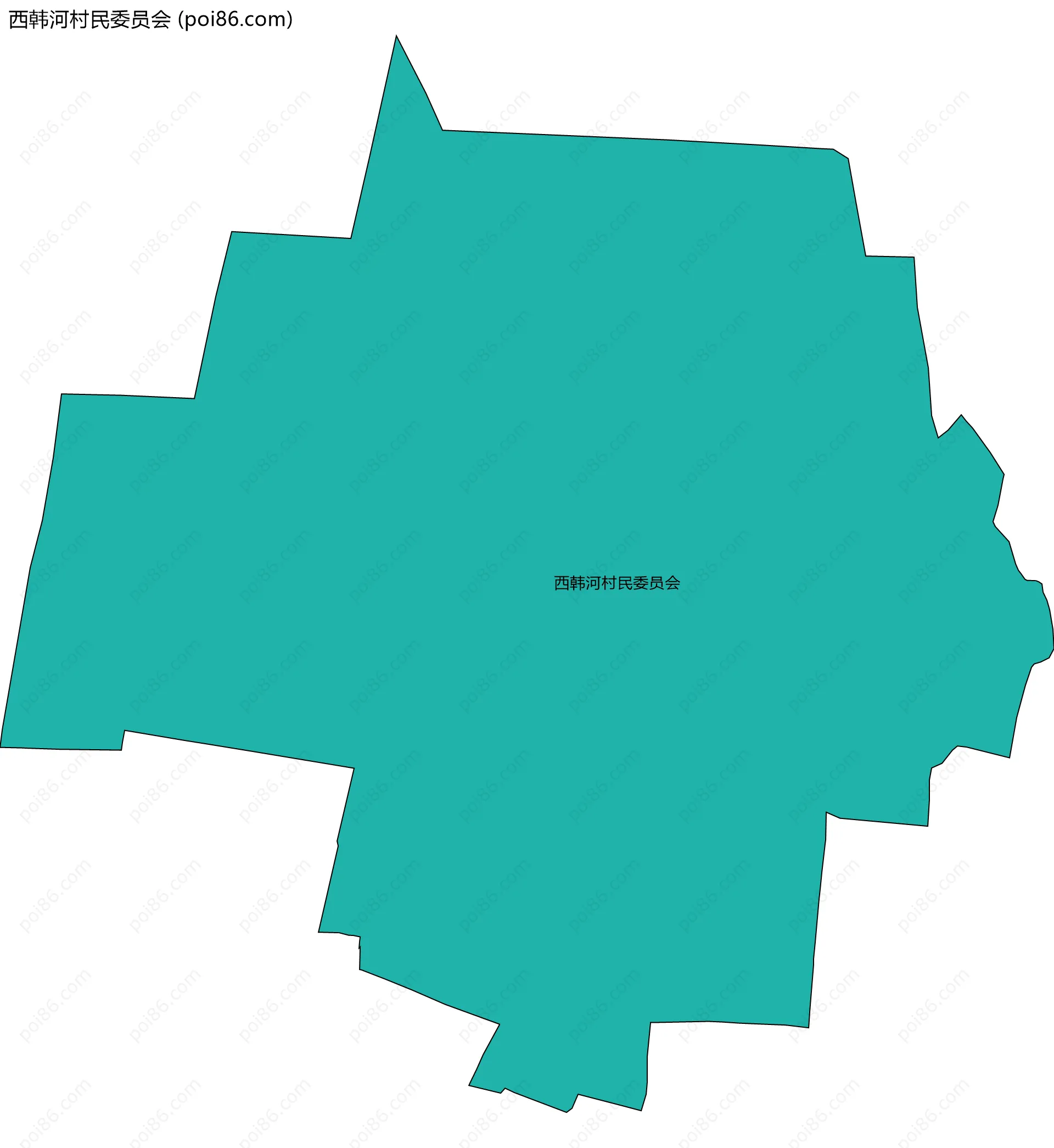 西韩河村民委员会边界地图