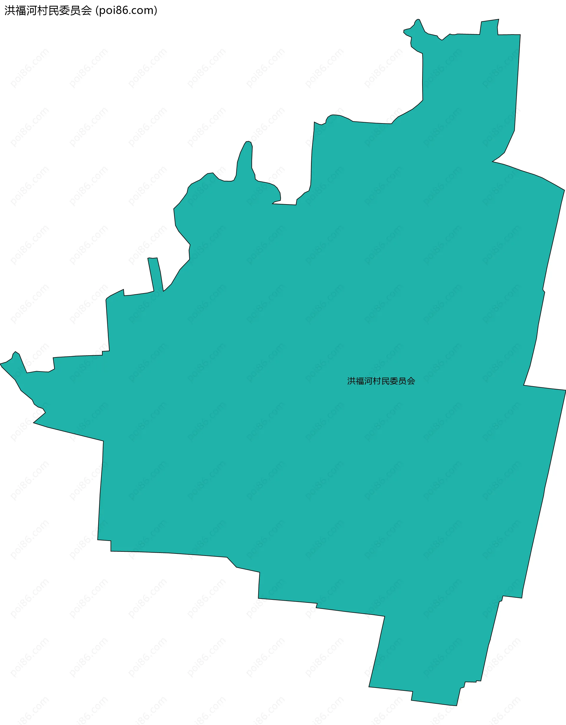 洪福河村民委员会边界地图