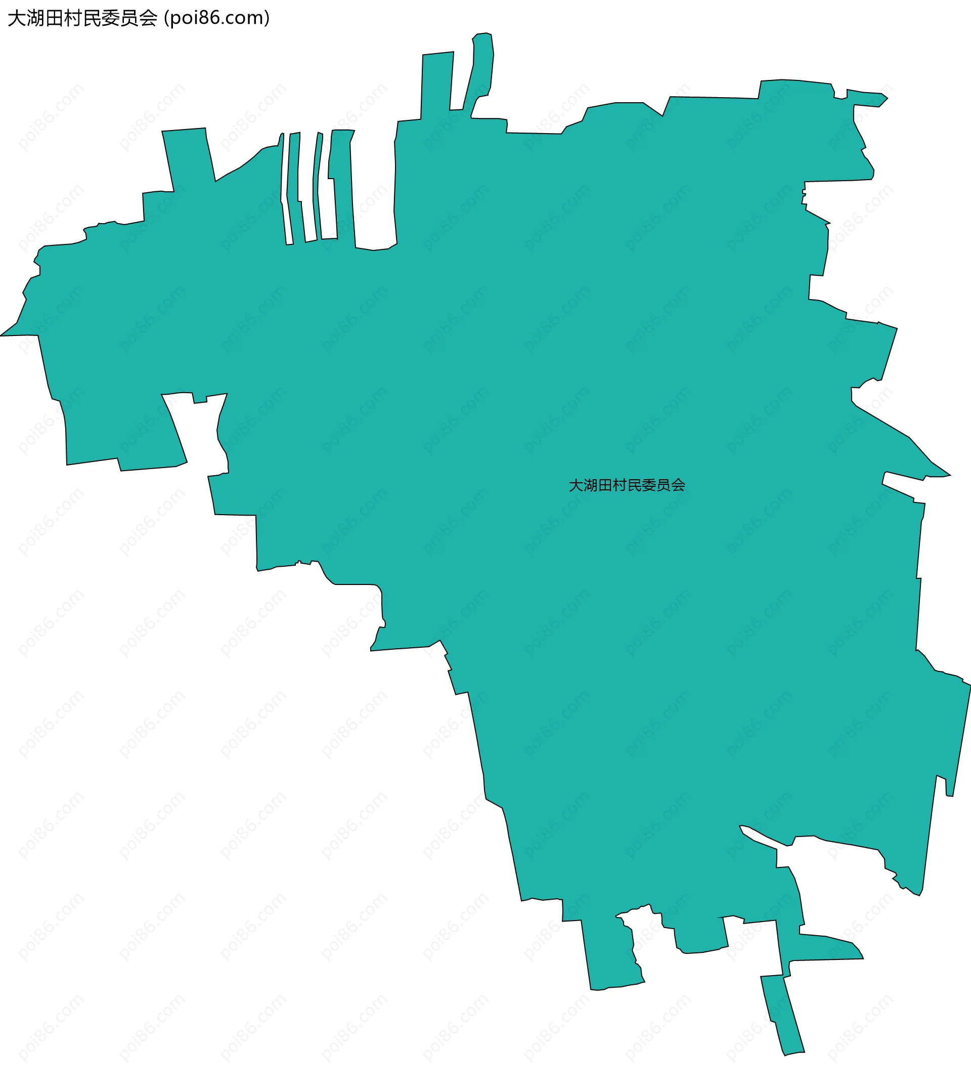 大湖田村民委员会边界地图