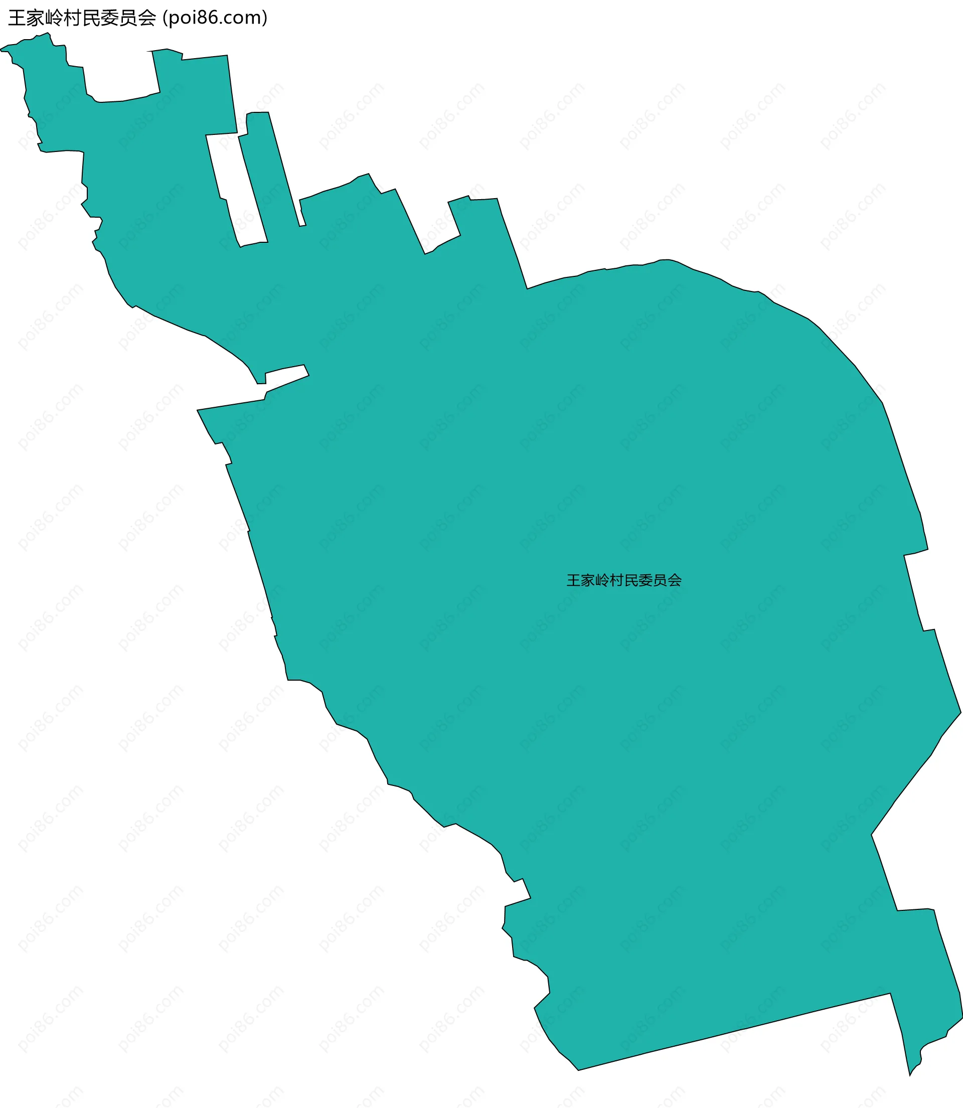 王家岭村民委员会边界地图