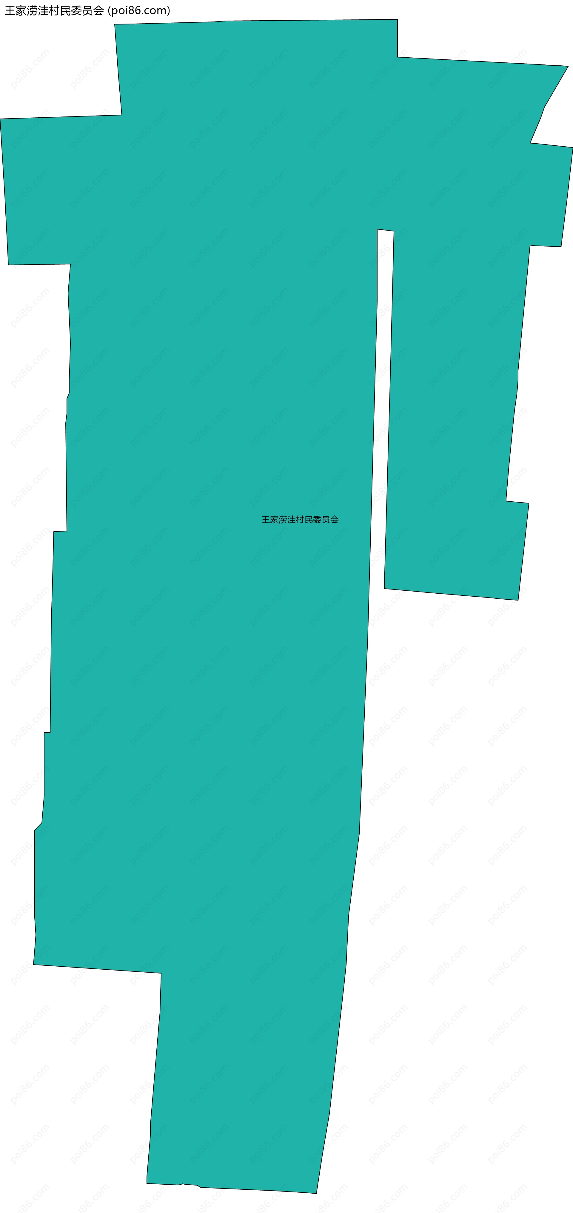 王家涝洼村民委员会边界地图