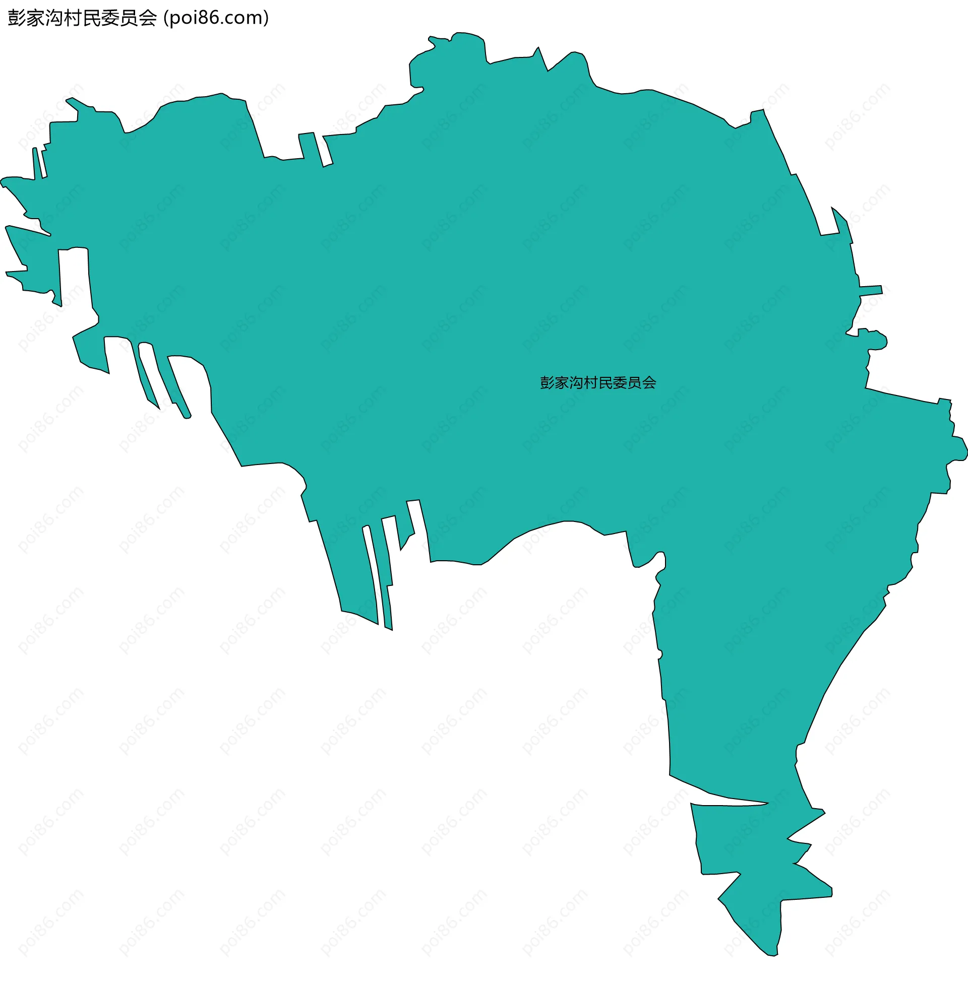 彭家沟村民委员会边界地图