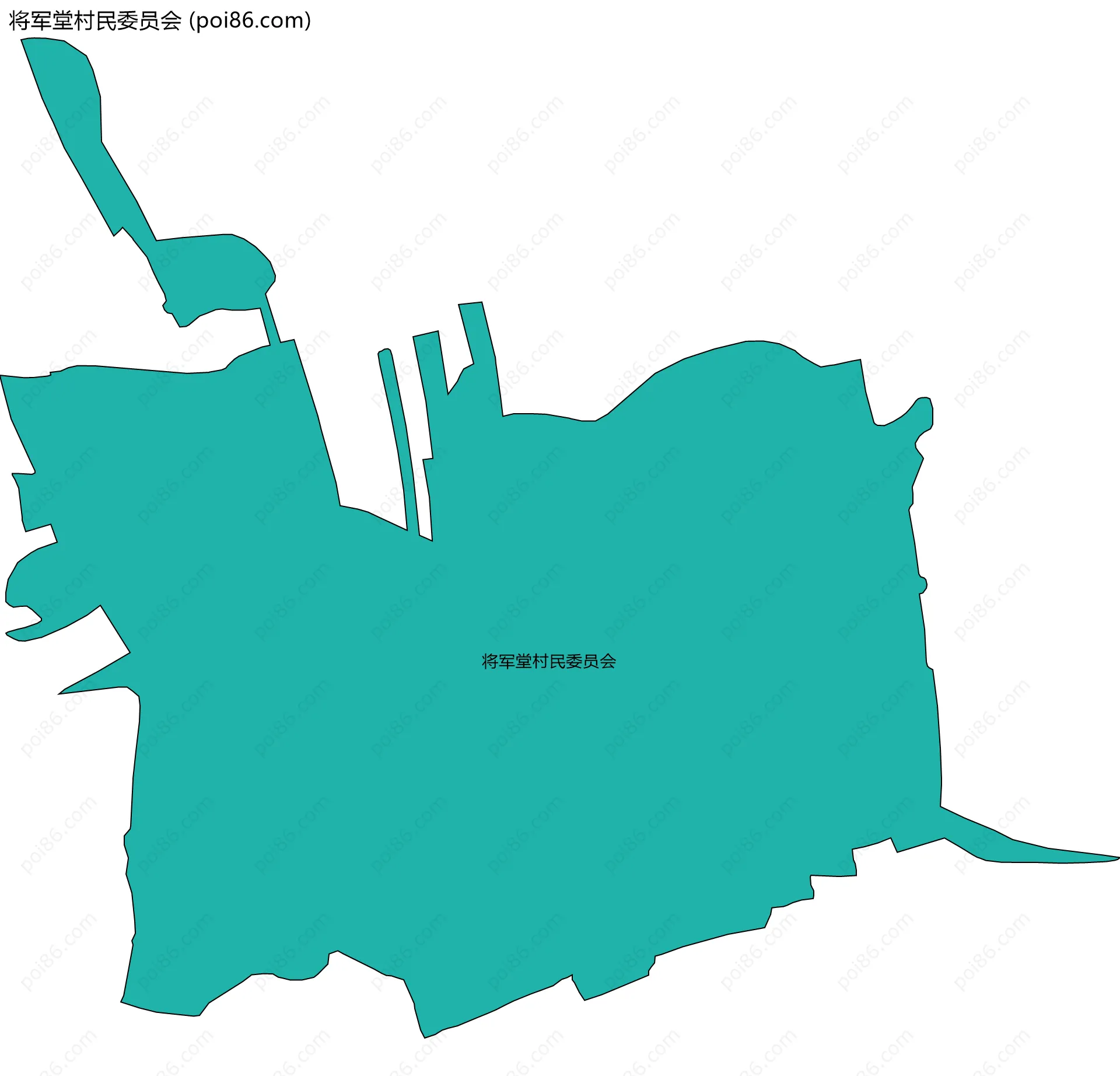 将军堂村民委员会边界地图