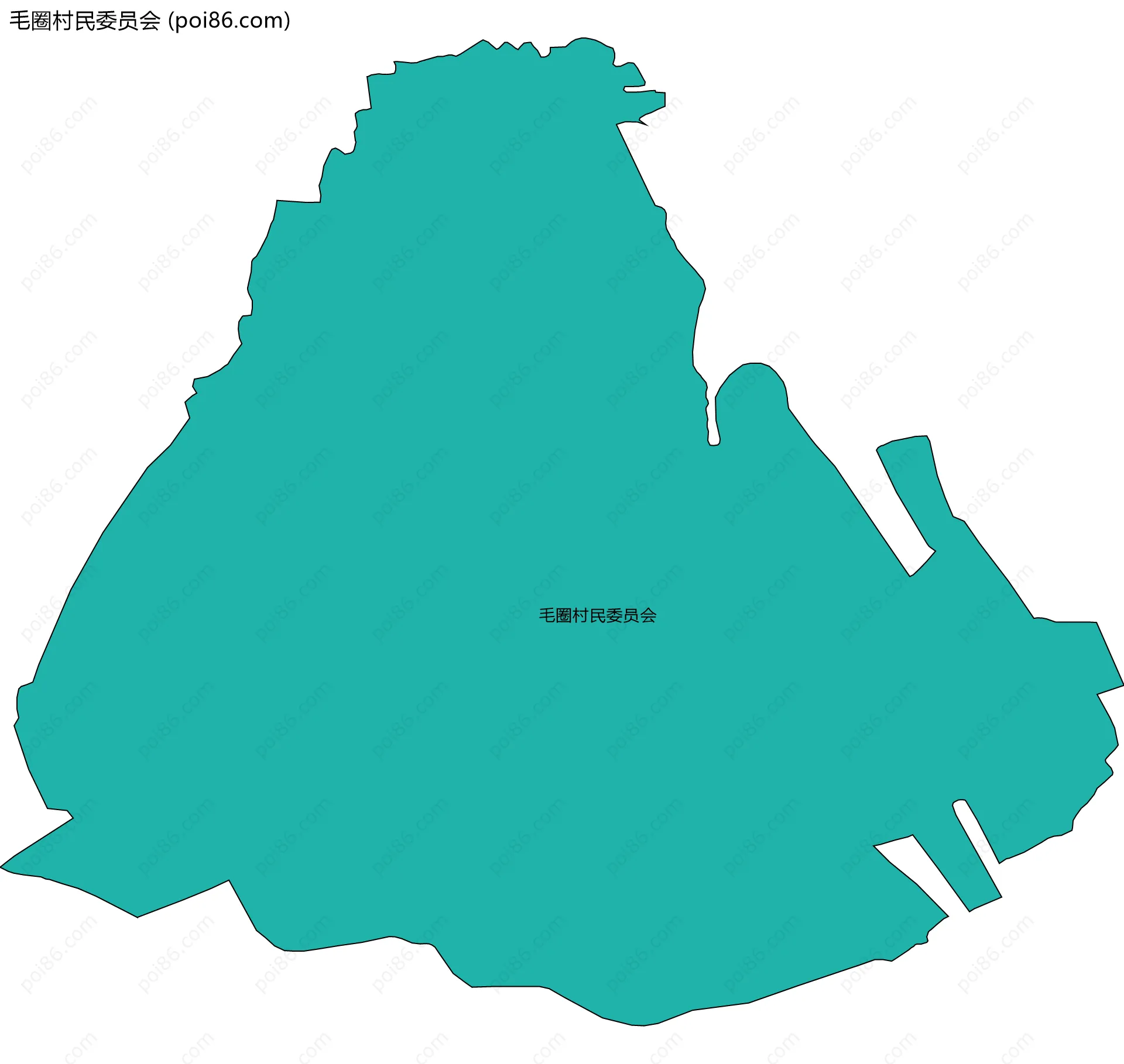 毛圈村民委员会边界地图
