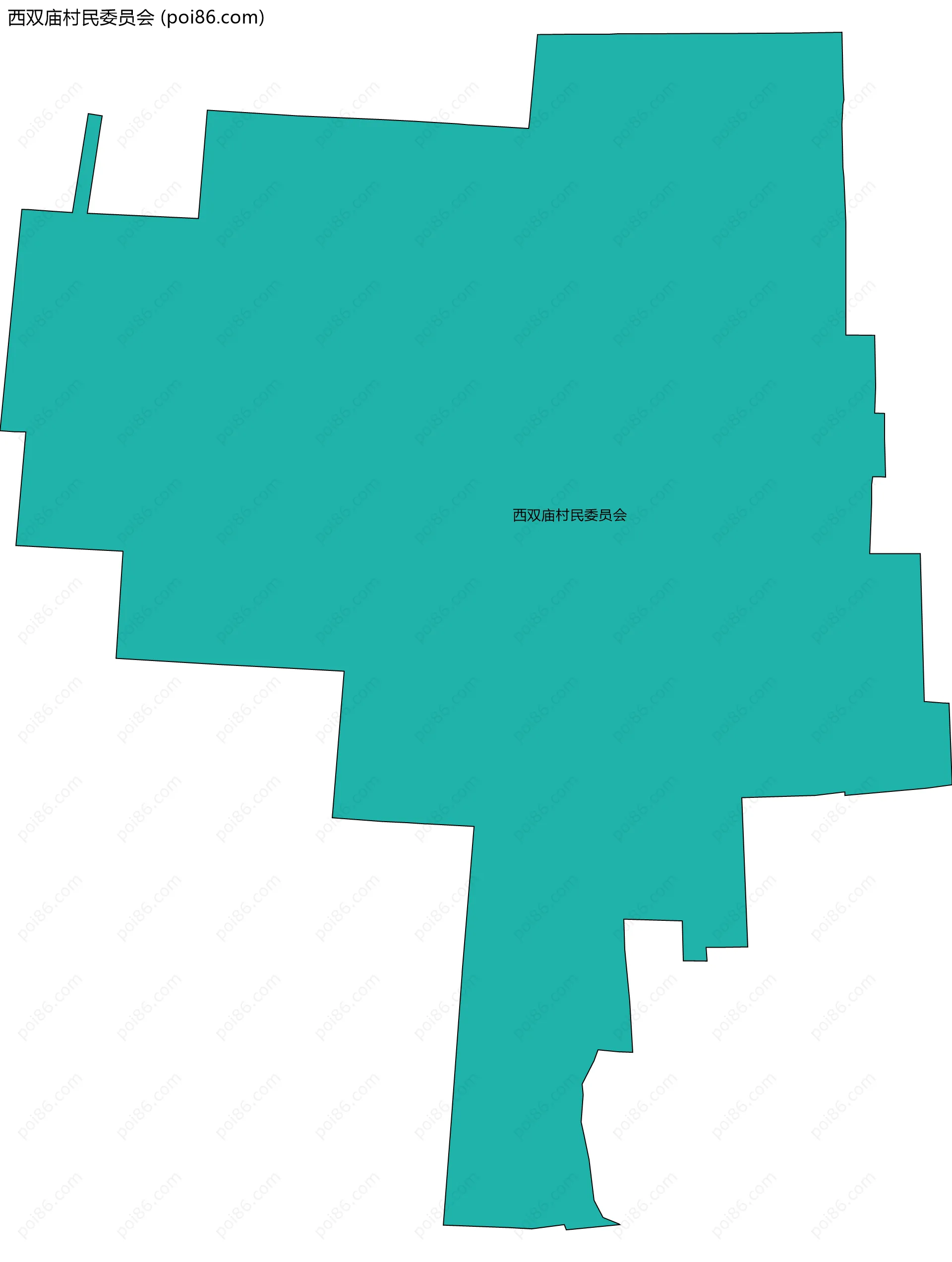 西双庙村民委员会边界地图
