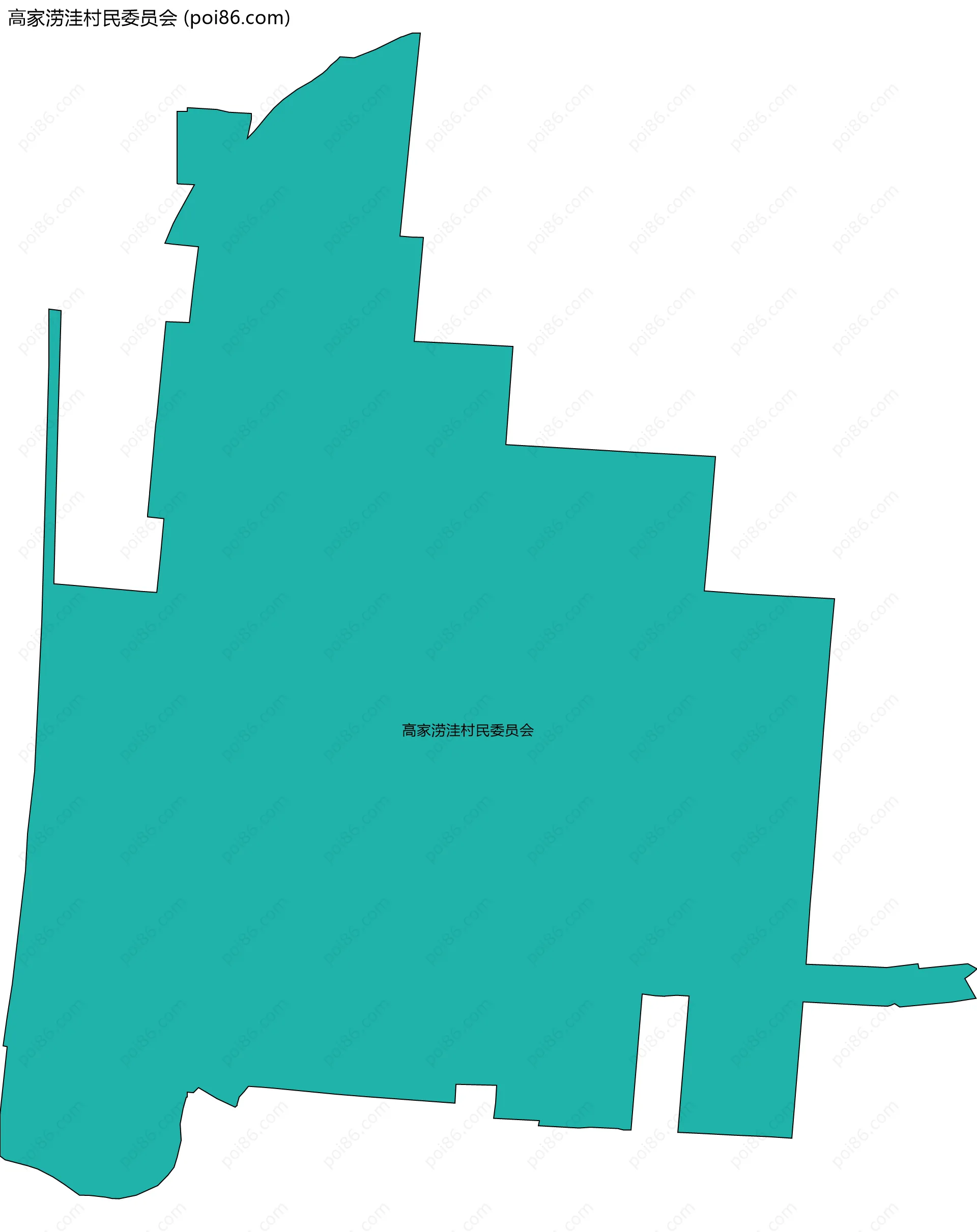 高家涝洼村民委员会边界地图