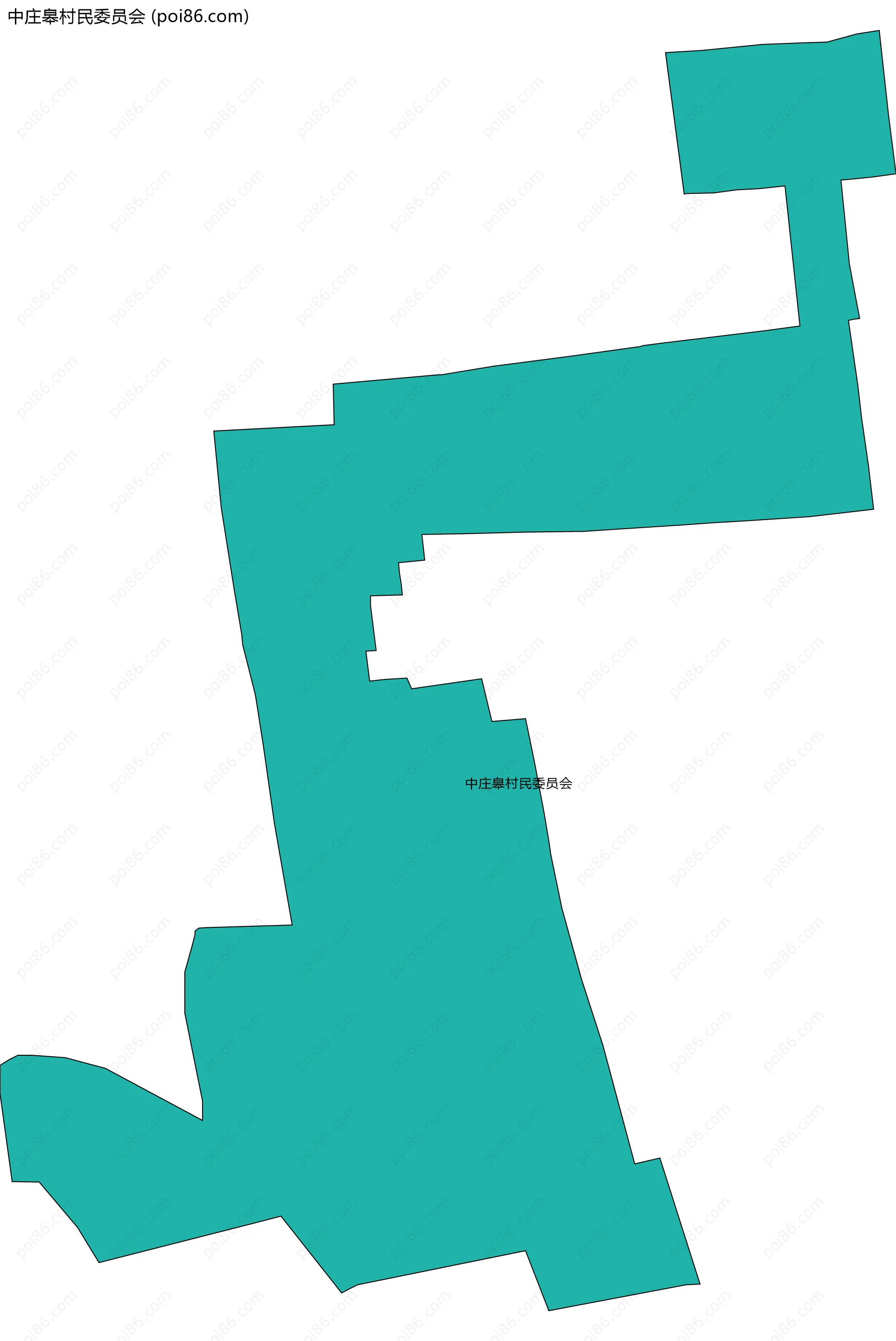 中庄皋村民委员会边界地图