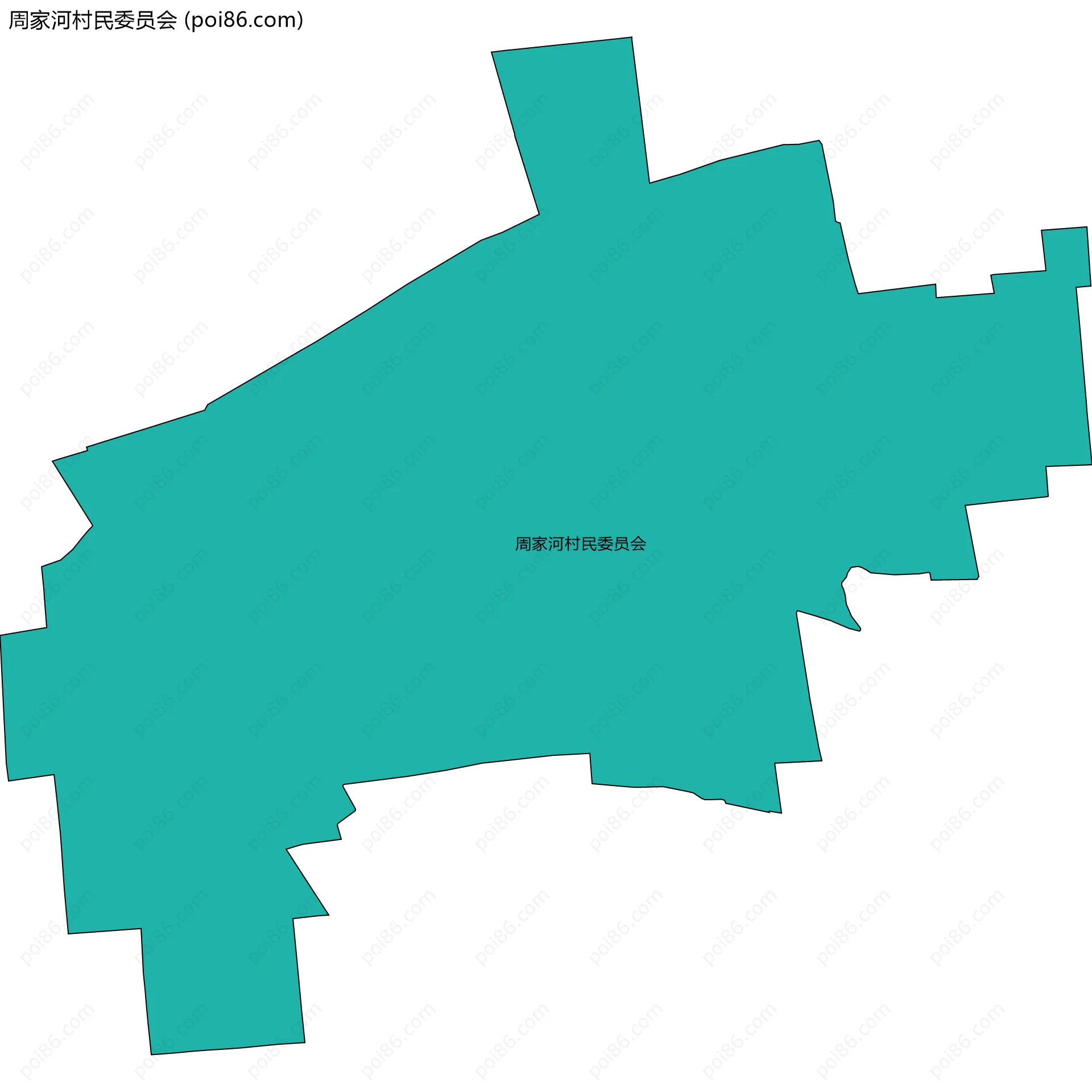 周家河村民委员会边界地图
