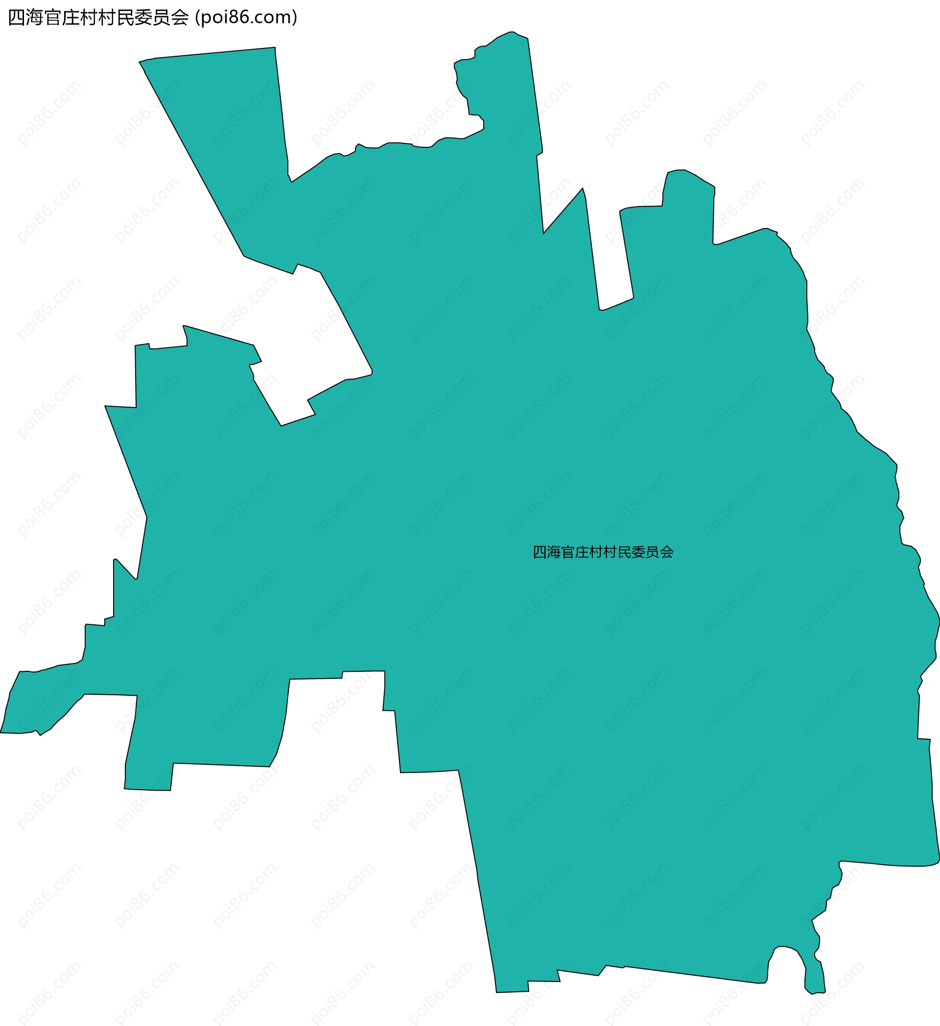 四海官庄村村民委员会边界地图