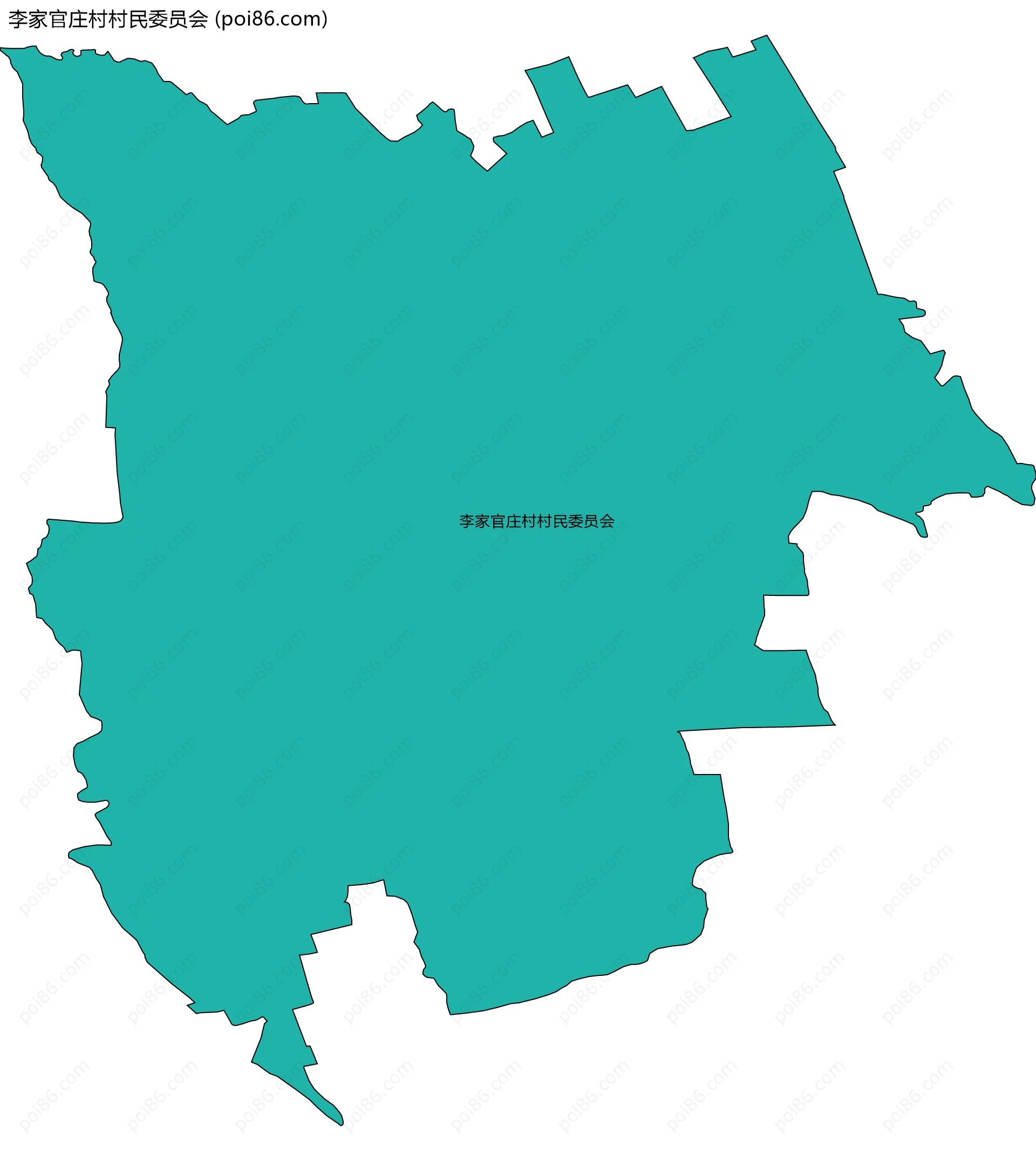李家官庄村村民委员会边界地图