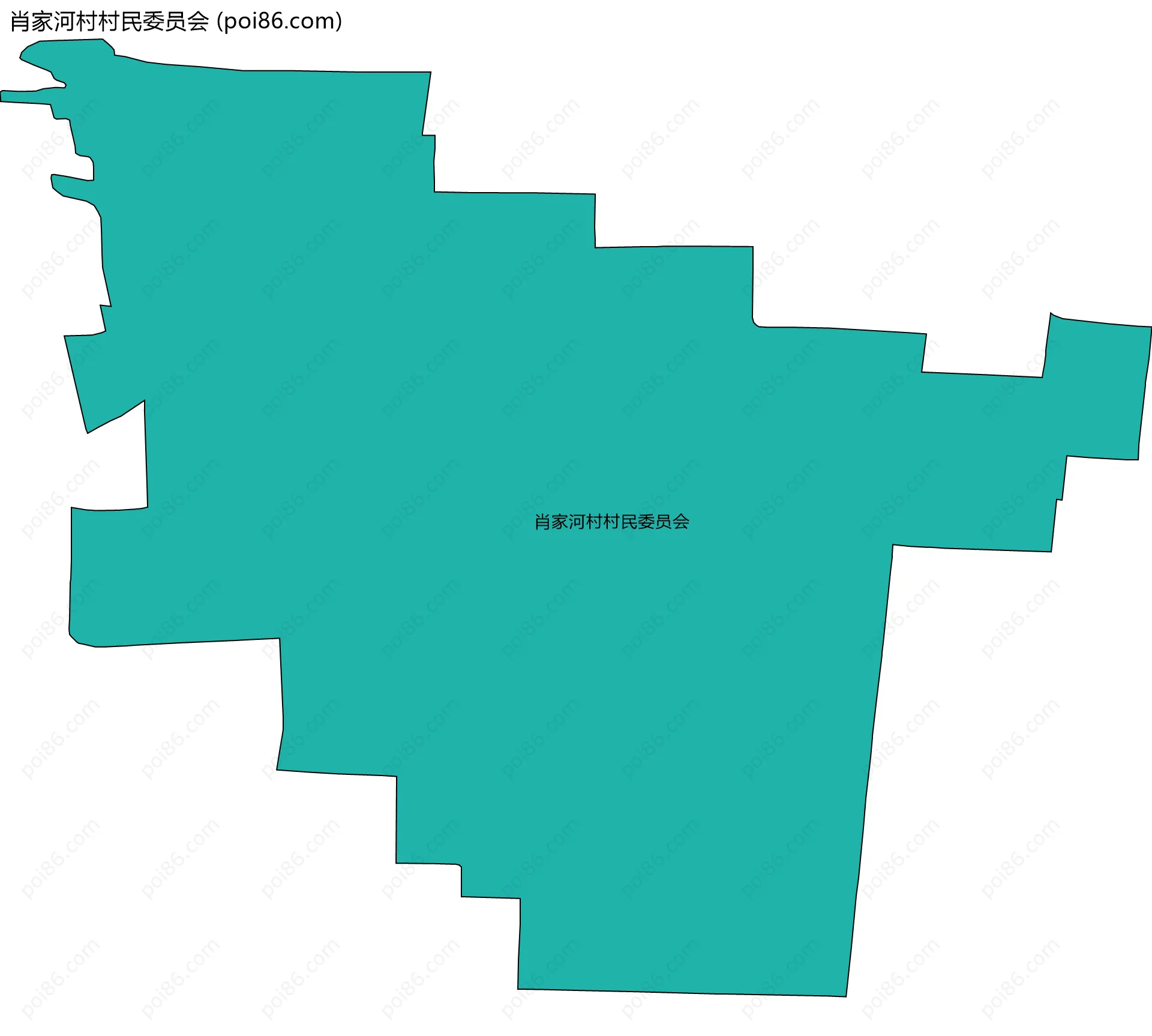 肖家河村村民委员会边界地图