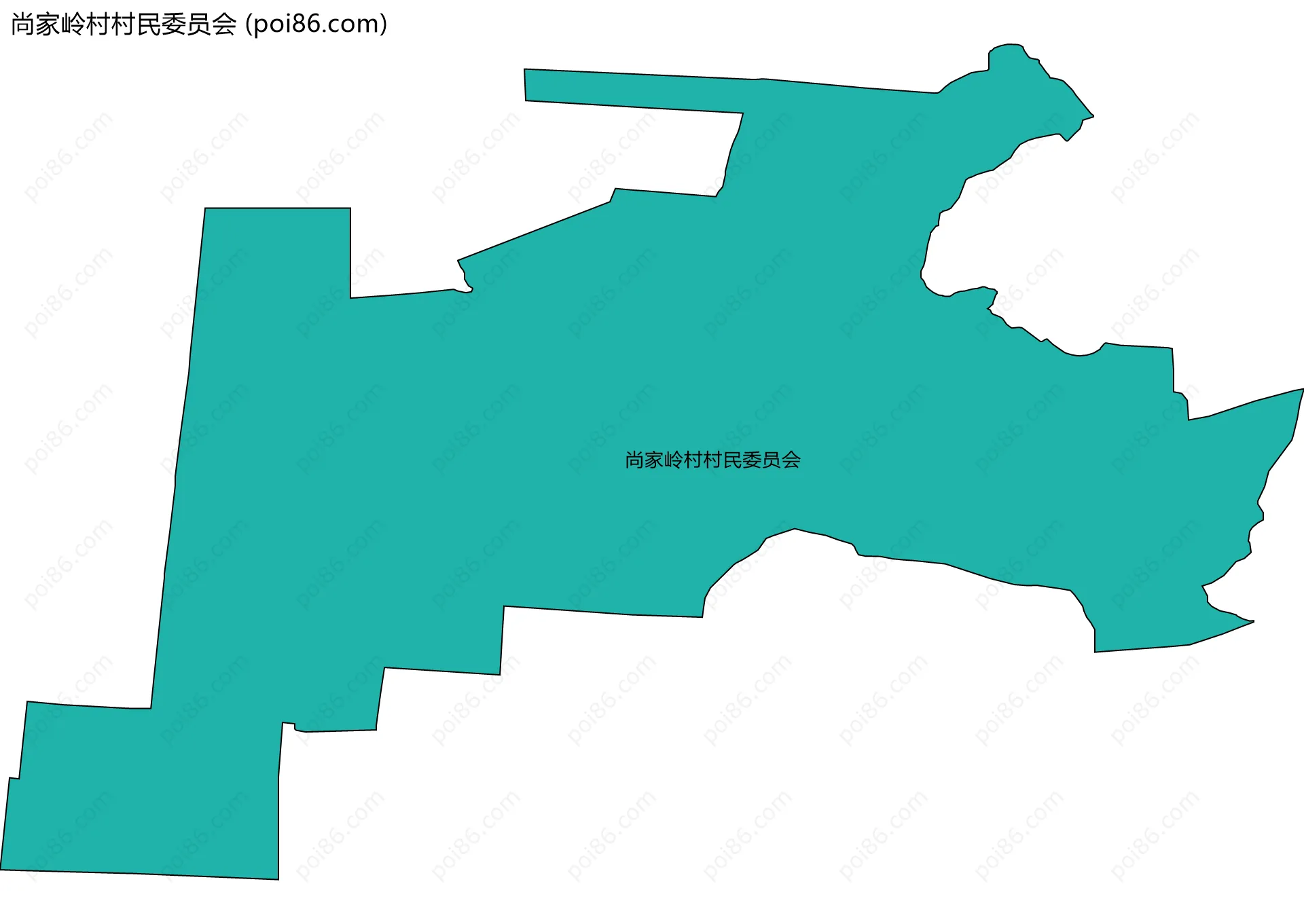 尚家岭村村民委员会边界地图