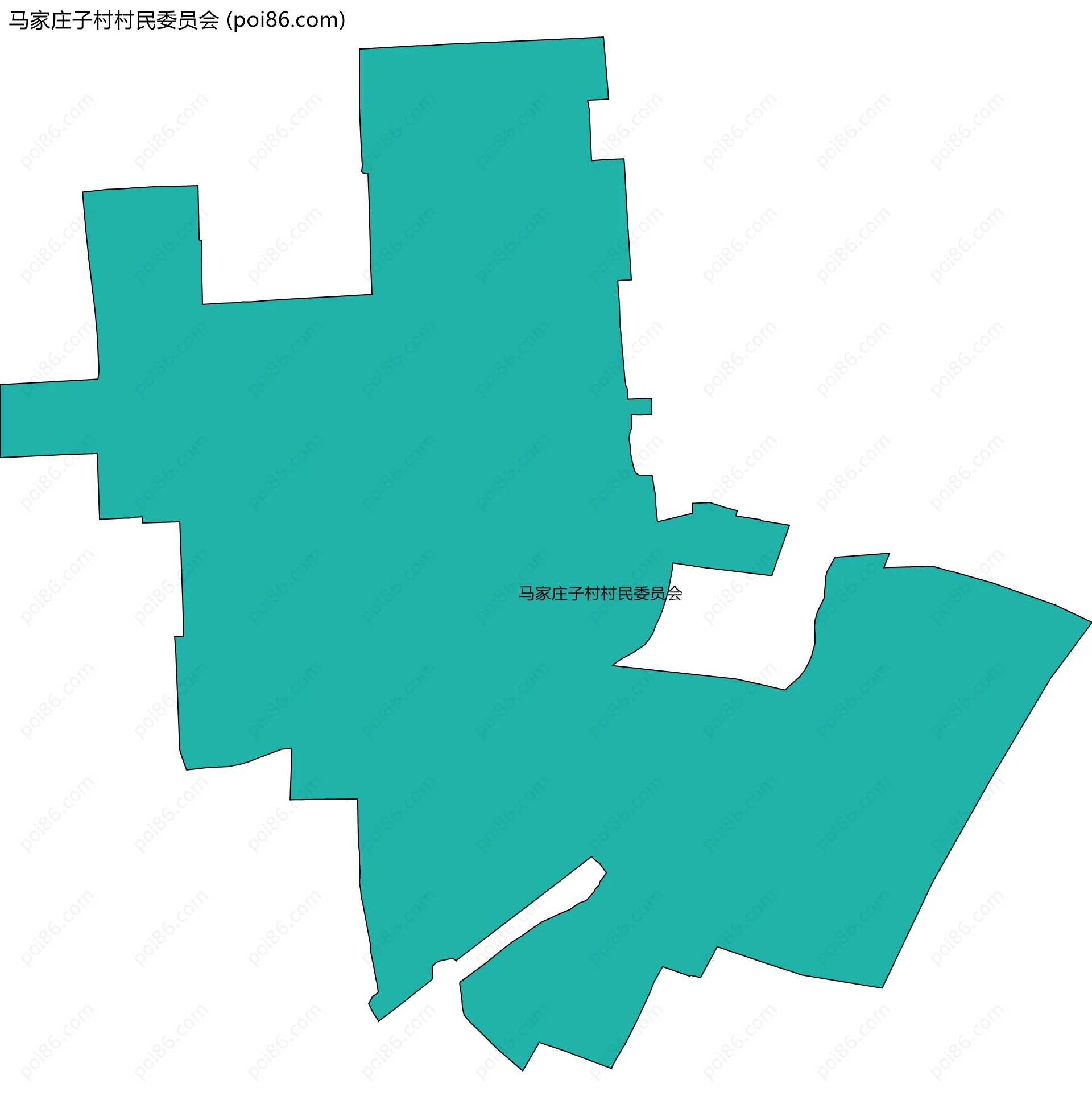 马家庄子村村民委员会边界地图