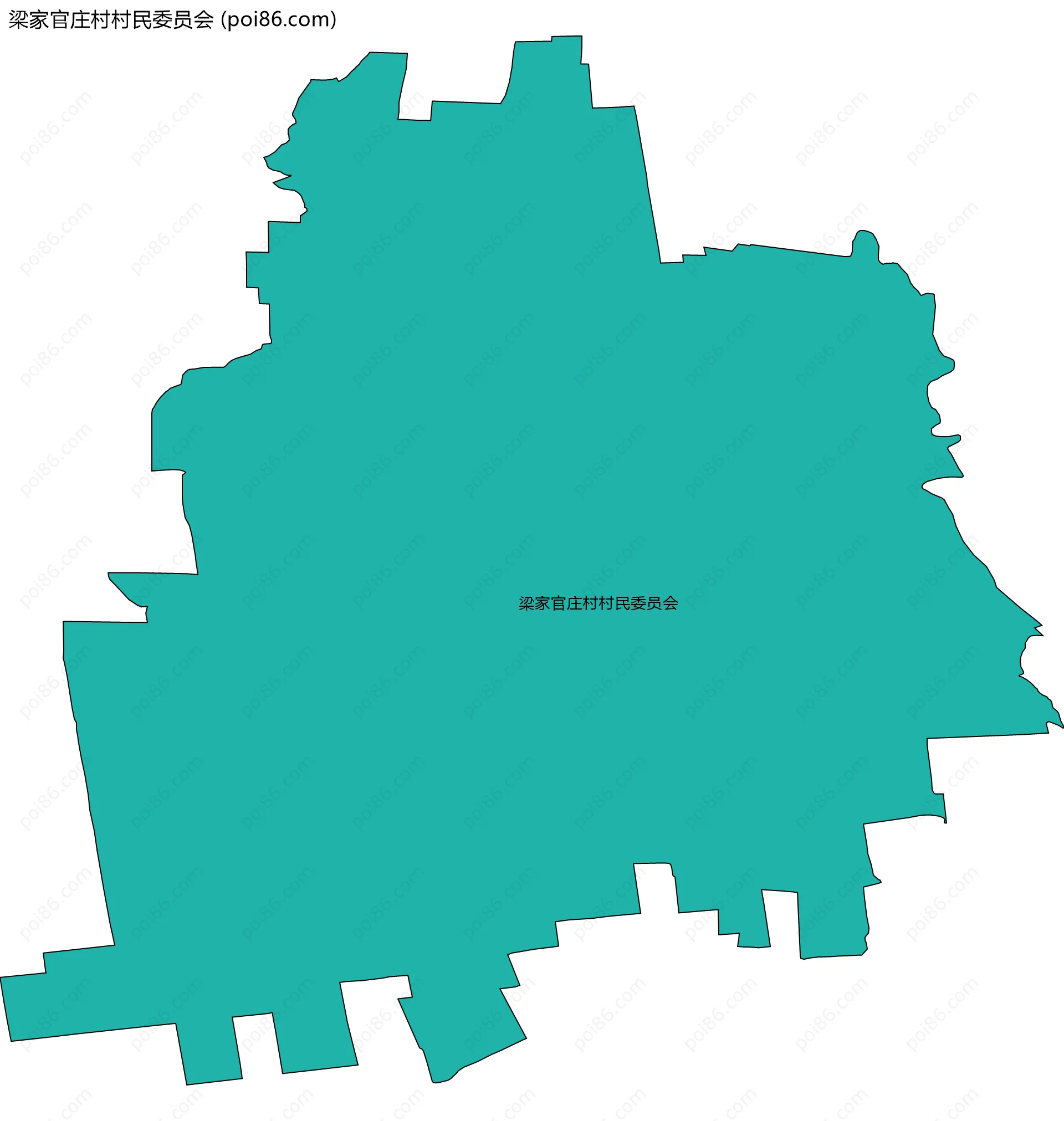 梁家官庄村村民委员会边界地图