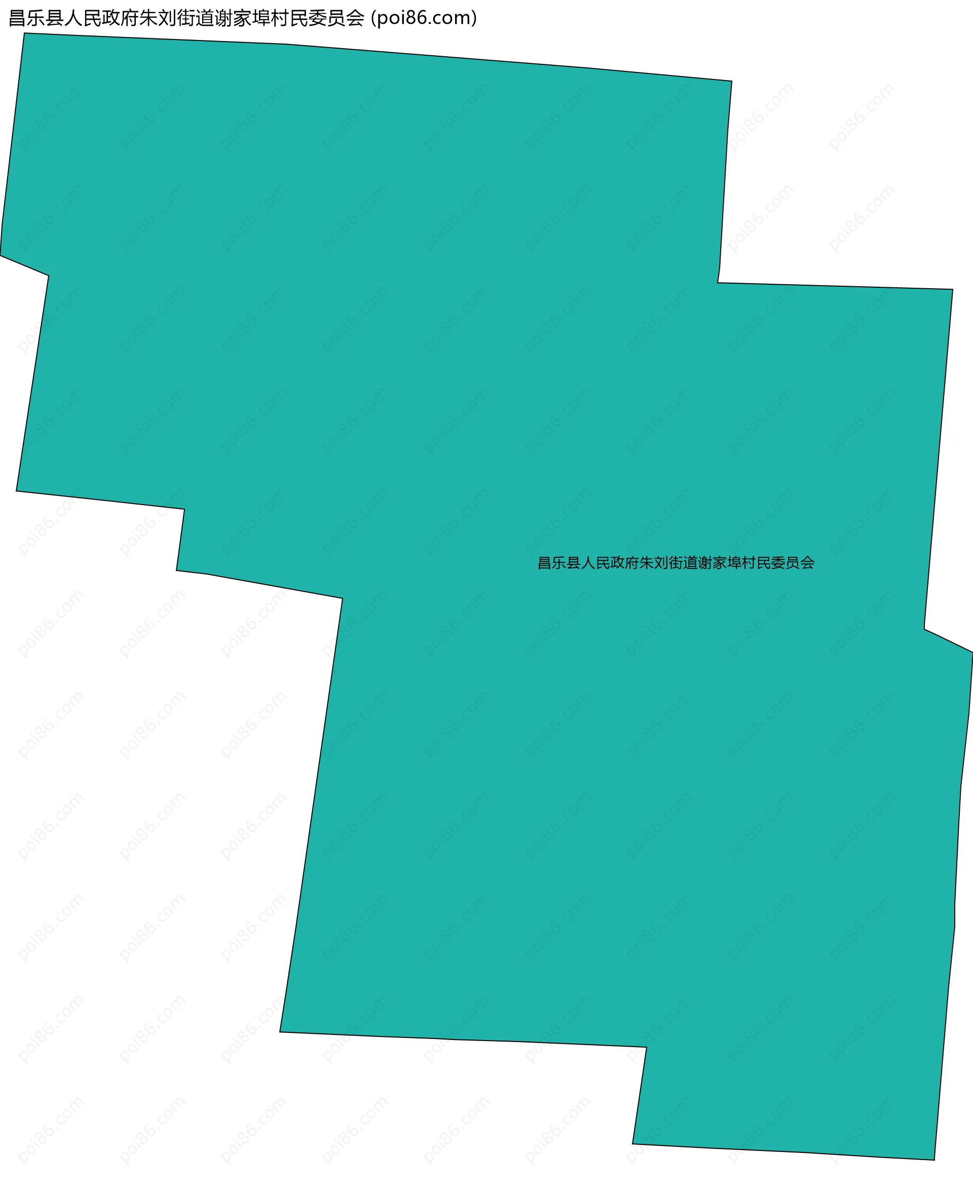 昌乐县人民政府朱刘街道谢家埠村民委员会边界地图