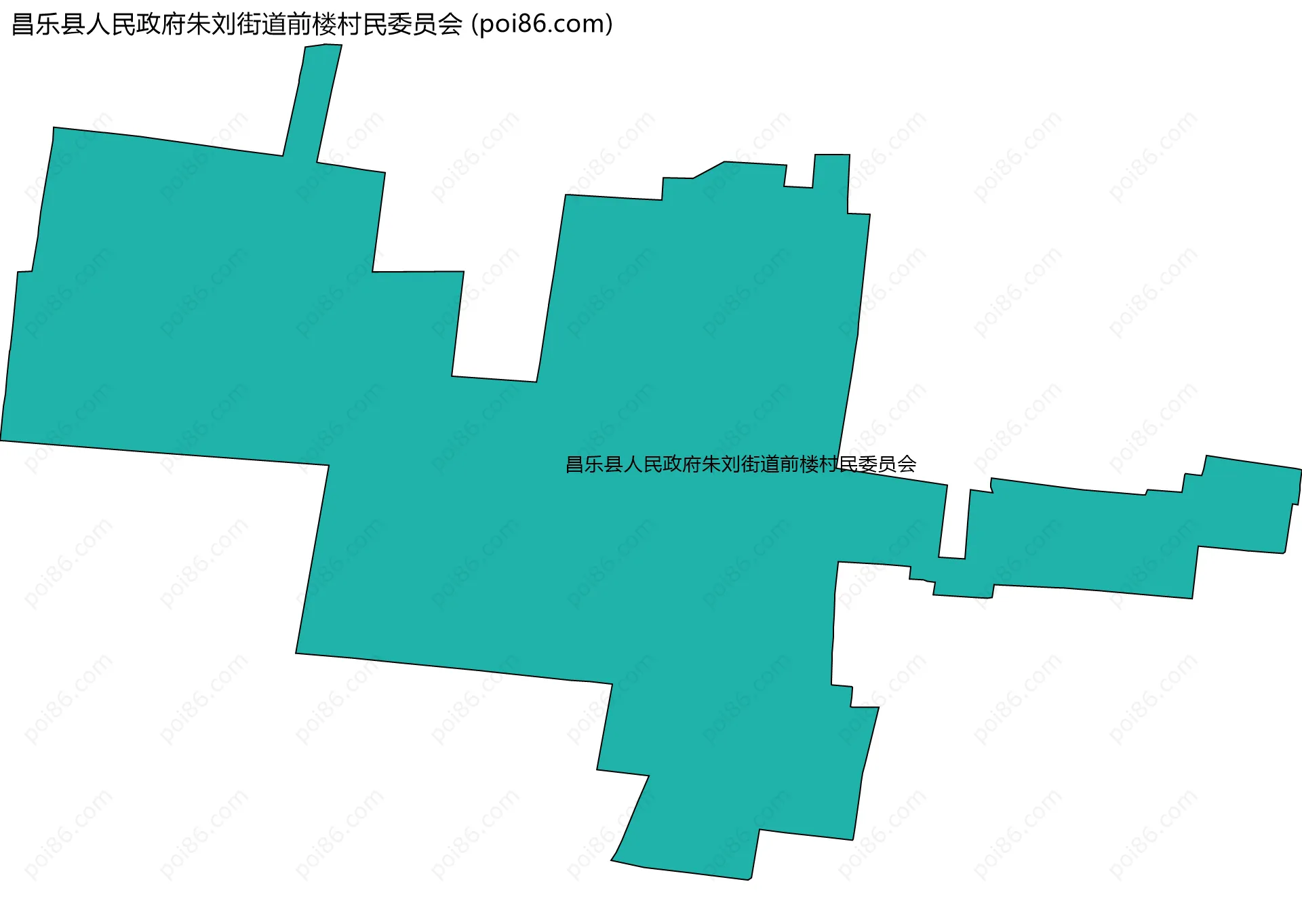 昌乐县人民政府朱刘街道前楼村民委员会边界地图