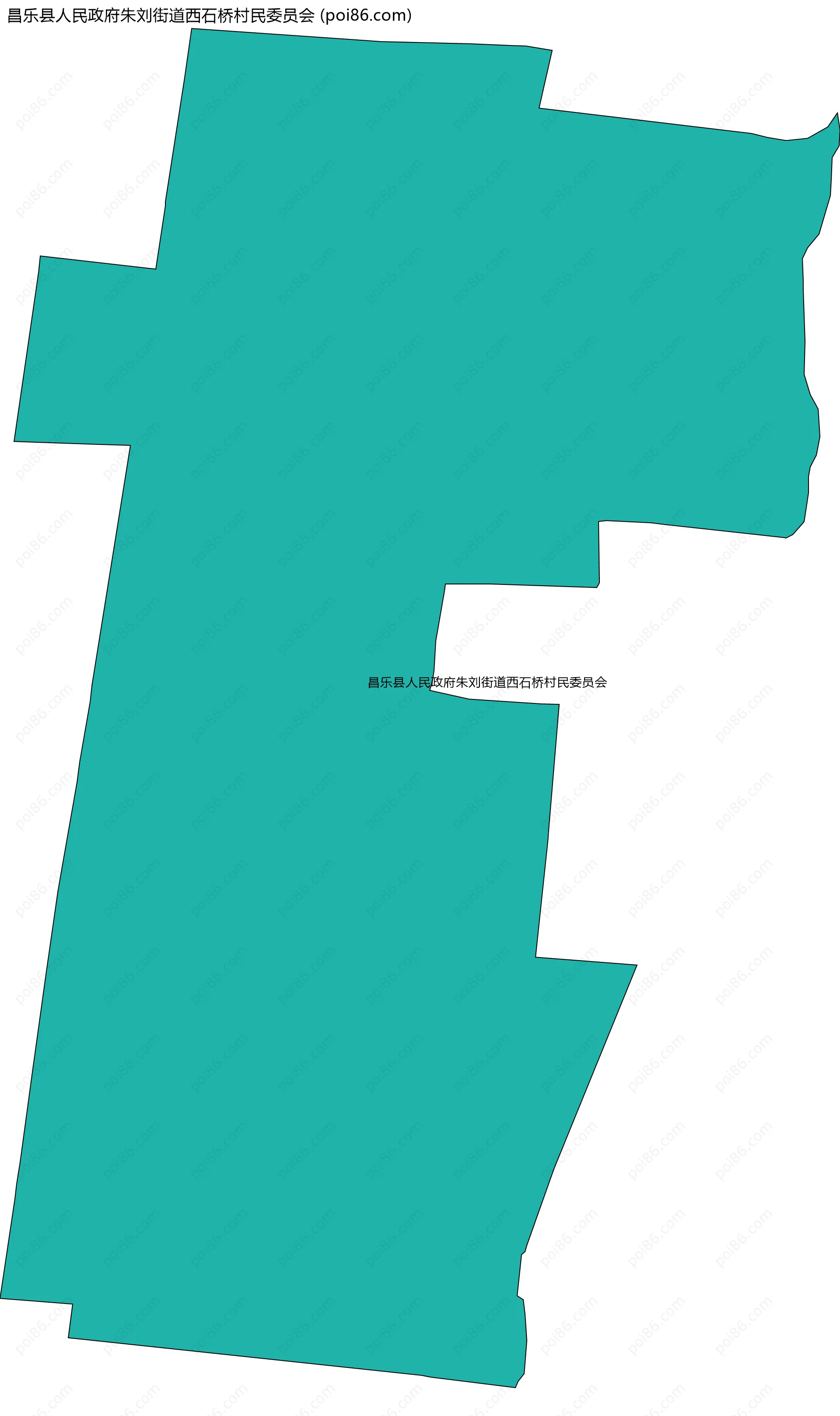 昌乐县人民政府朱刘街道西石桥村民委员会边界地图