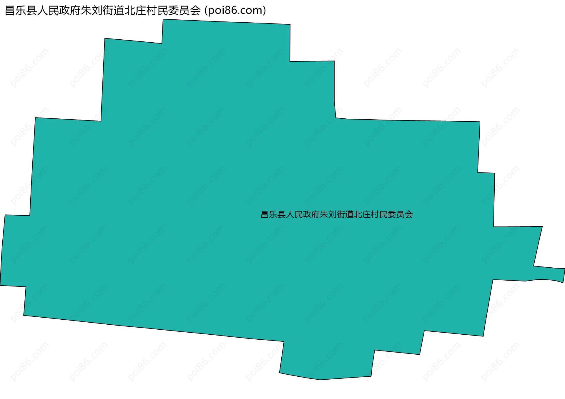 昌乐县人民政府朱刘街道北庄村民委员会边界地图