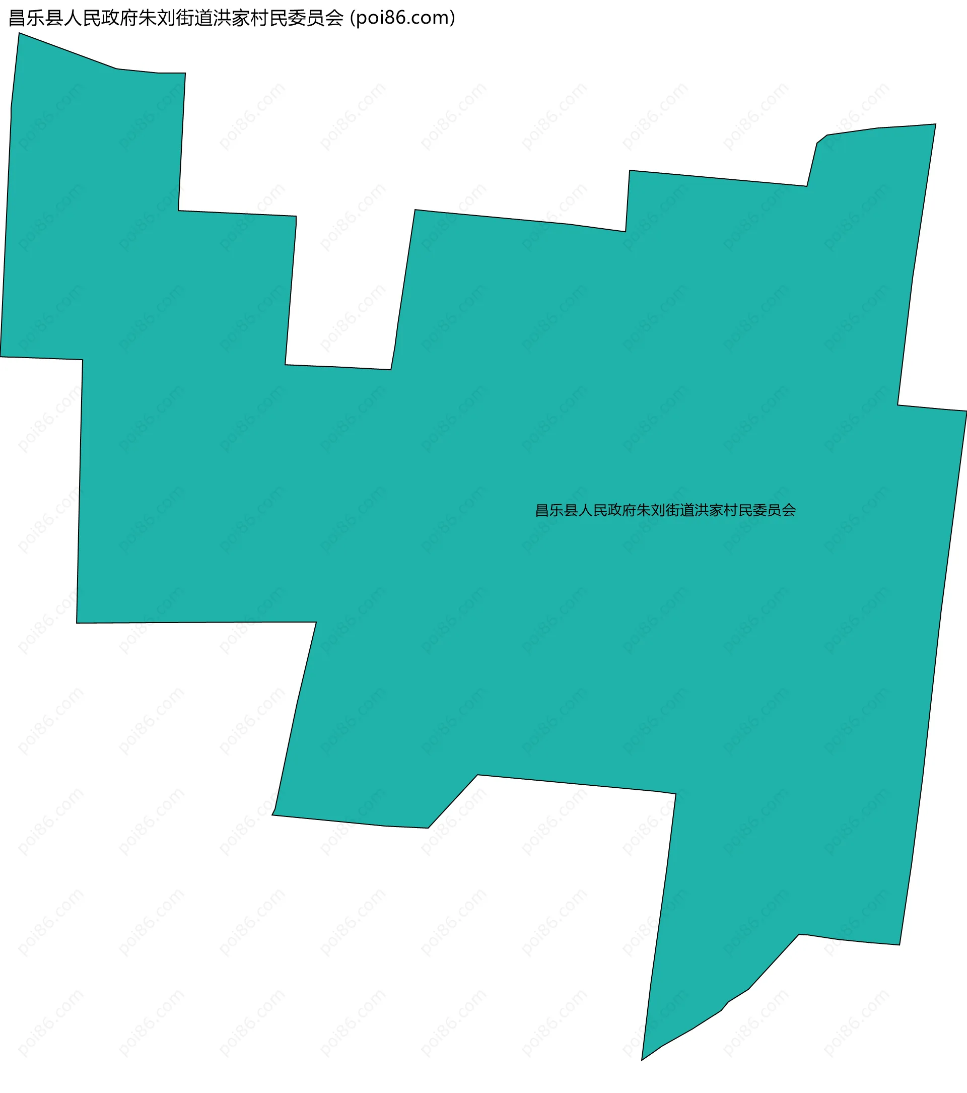 昌乐县人民政府朱刘街道洪家村民委员会边界地图