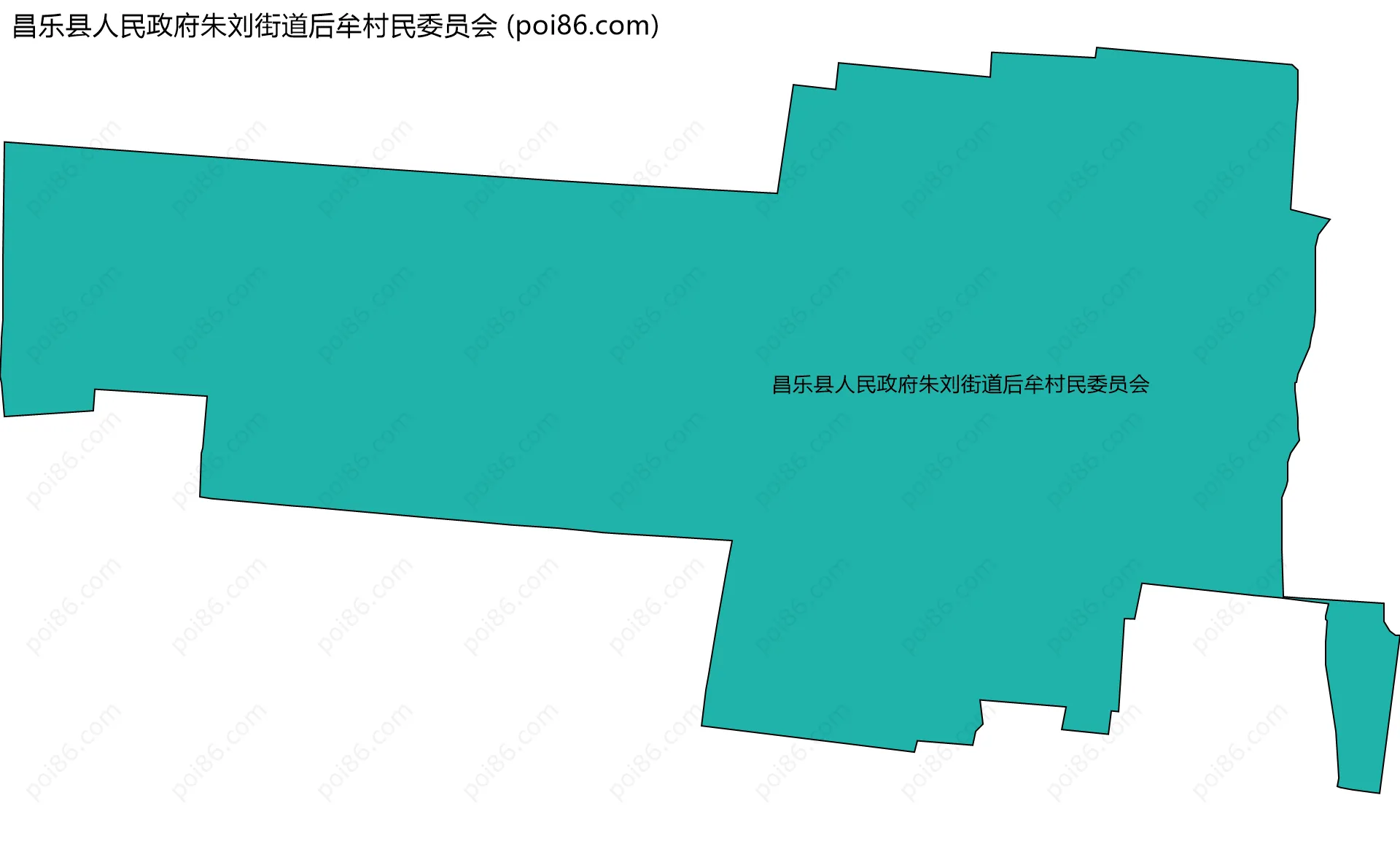 昌乐县人民政府朱刘街道后牟村民委员会边界地图