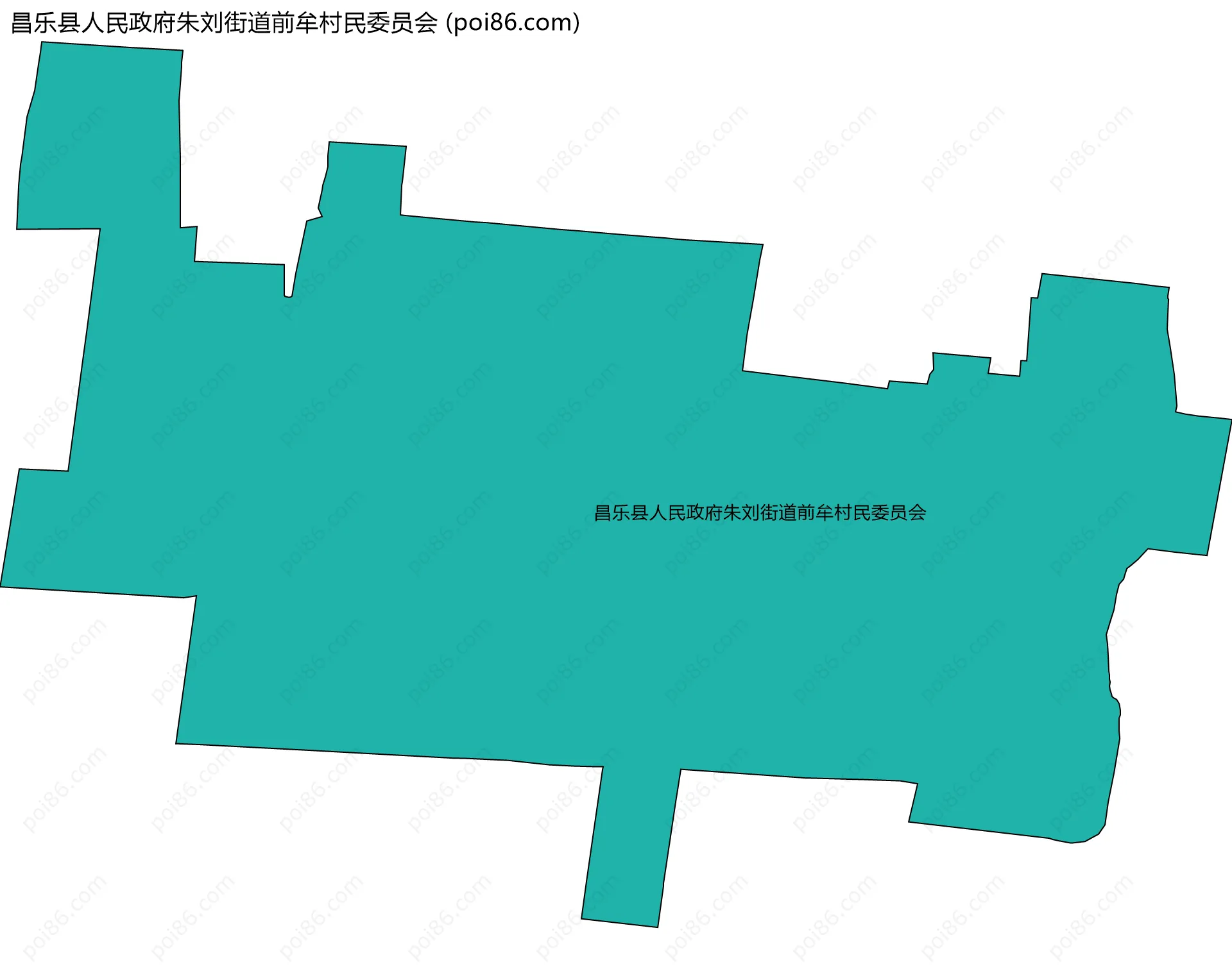 昌乐县人民政府朱刘街道前牟村民委员会边界地图