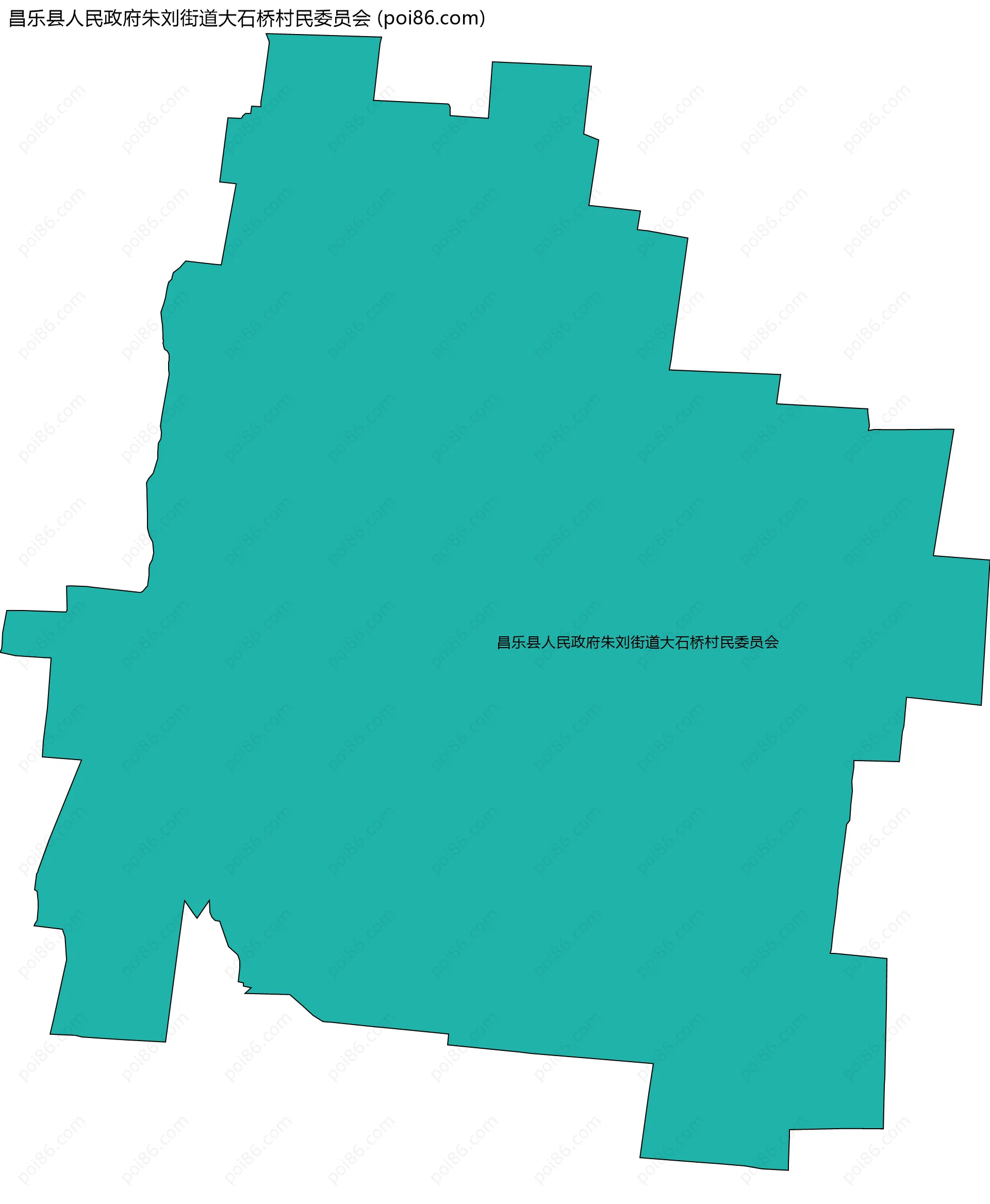 昌乐县人民政府朱刘街道大石桥村民委员会边界地图