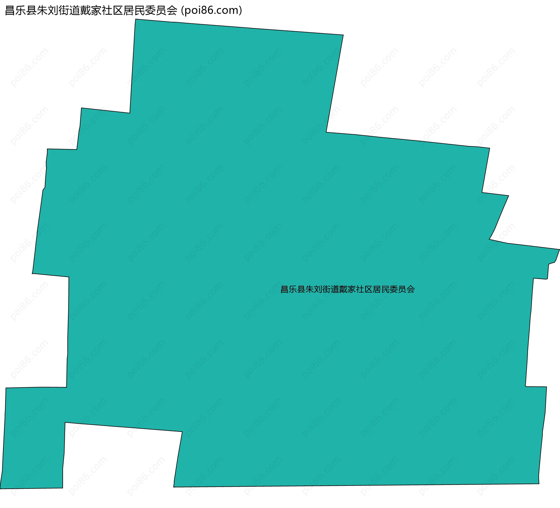 昌乐县朱刘街道戴家社区居民委员会边界地图