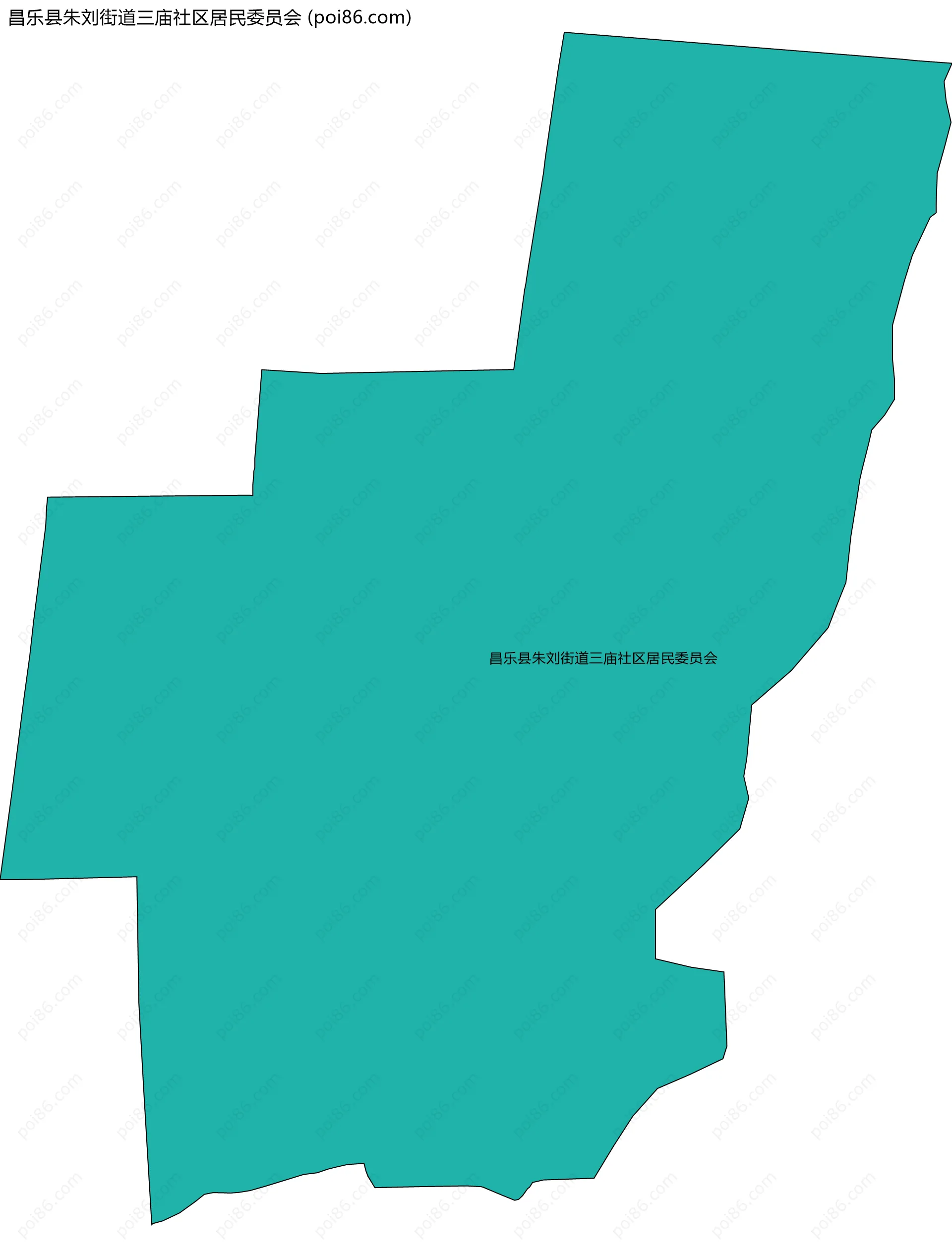 昌乐县朱刘街道三庙社区居民委员会边界地图