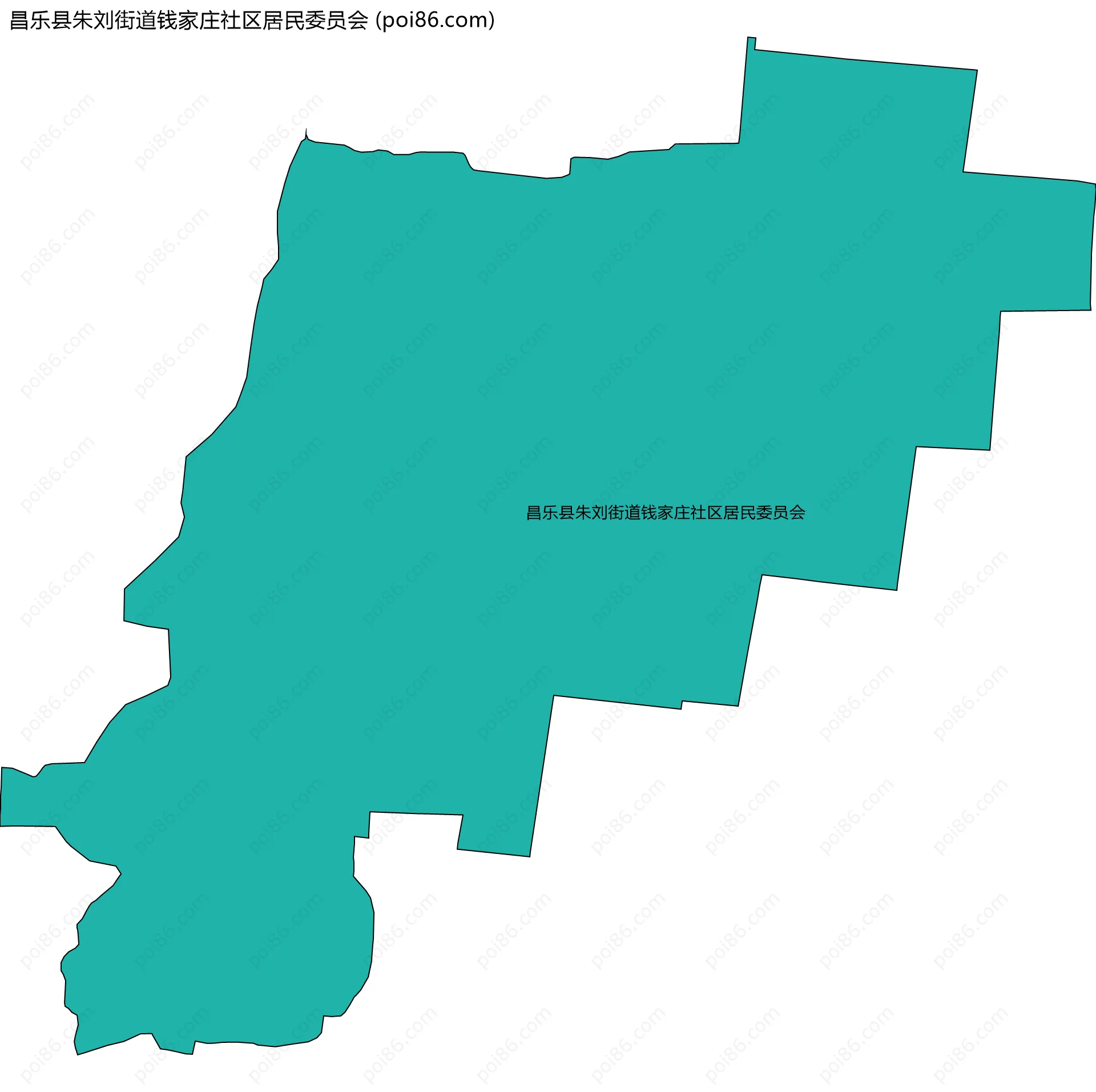 昌乐县朱刘街道钱家庄社区居民委员会边界地图