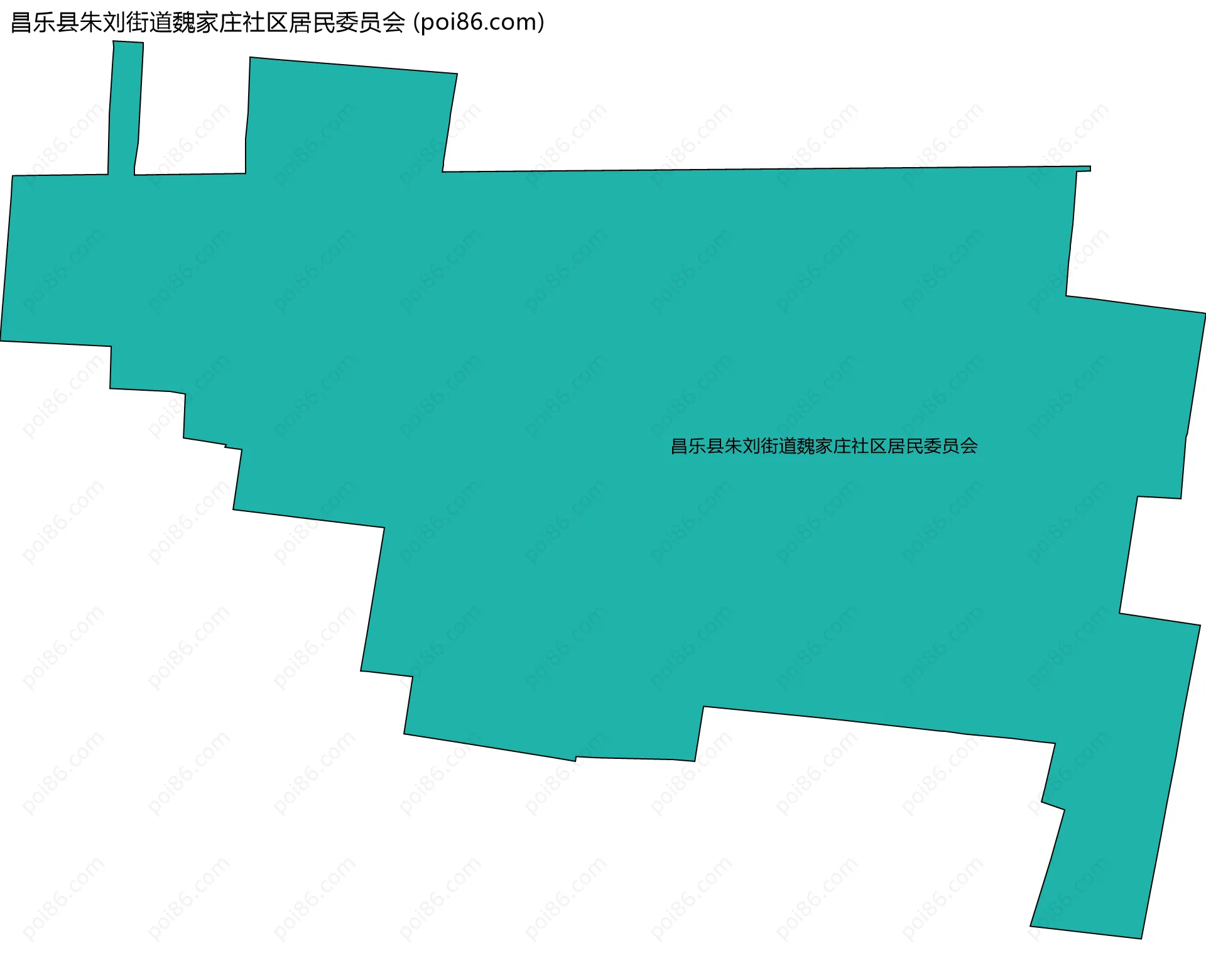 昌乐县朱刘街道魏家庄社区居民委员会边界地图