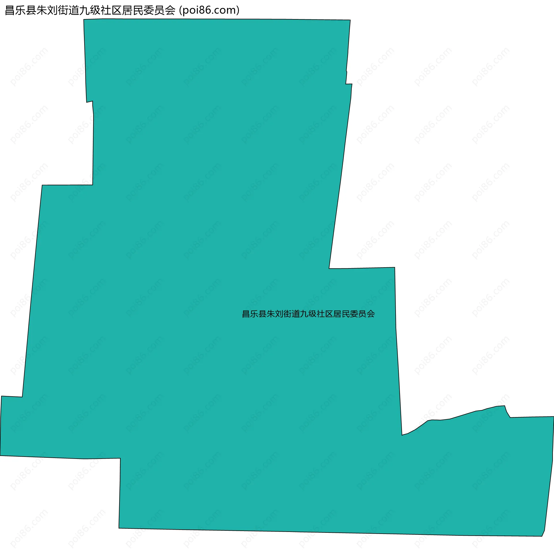 昌乐县朱刘街道九级社区居民委员会边界地图