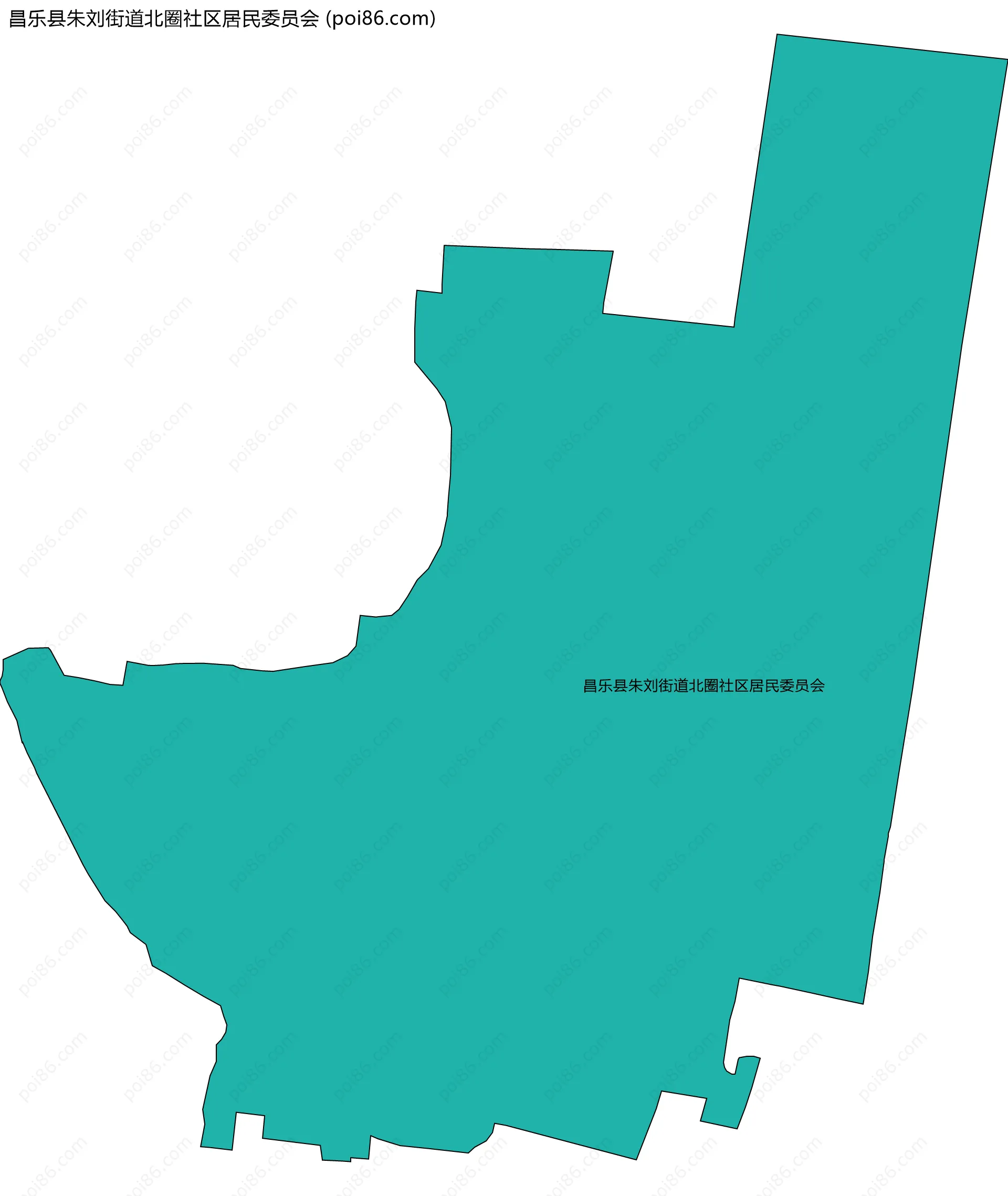 昌乐县朱刘街道北圈社区居民委员会边界地图