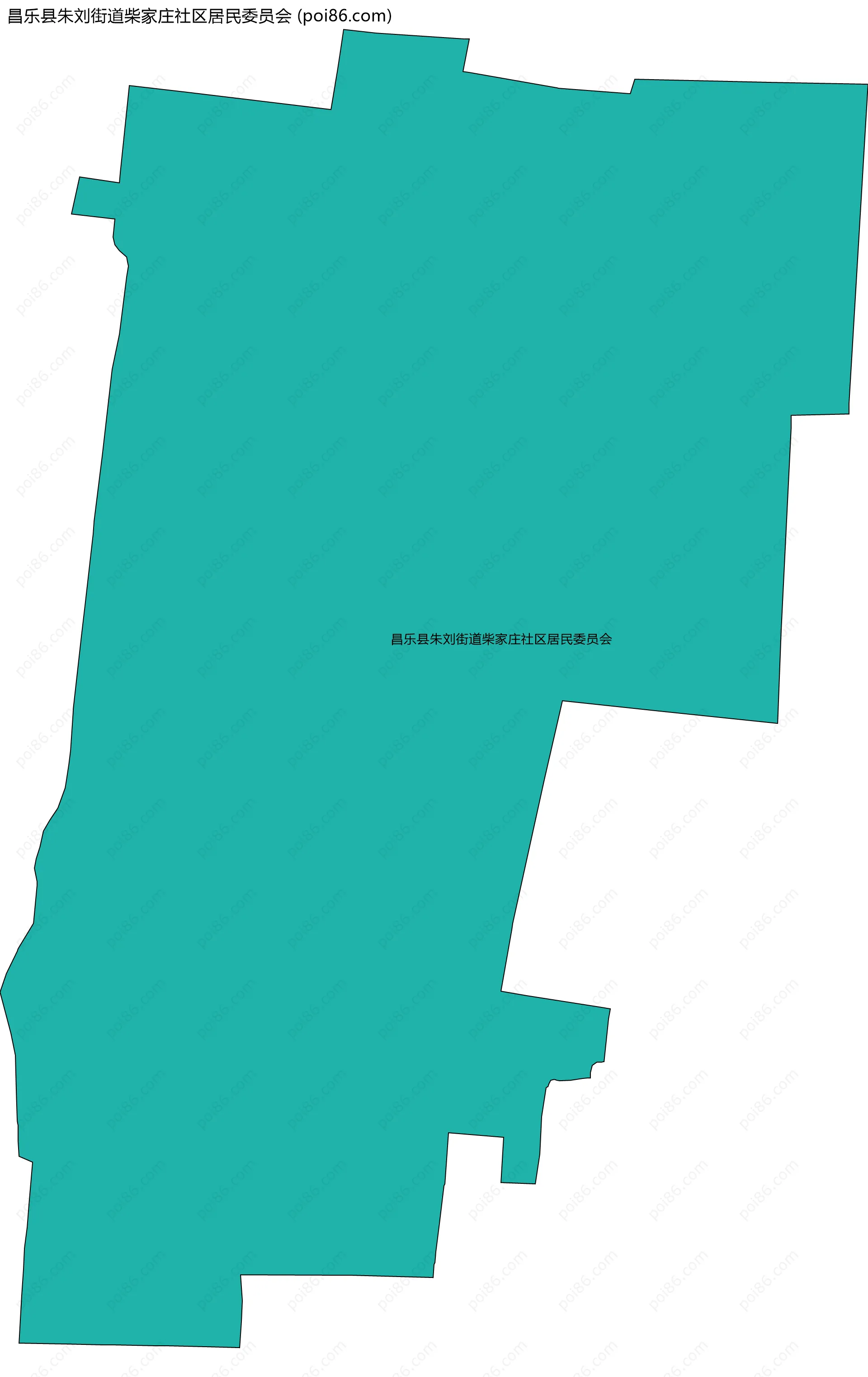 昌乐县朱刘街道柴家庄社区居民委员会边界地图