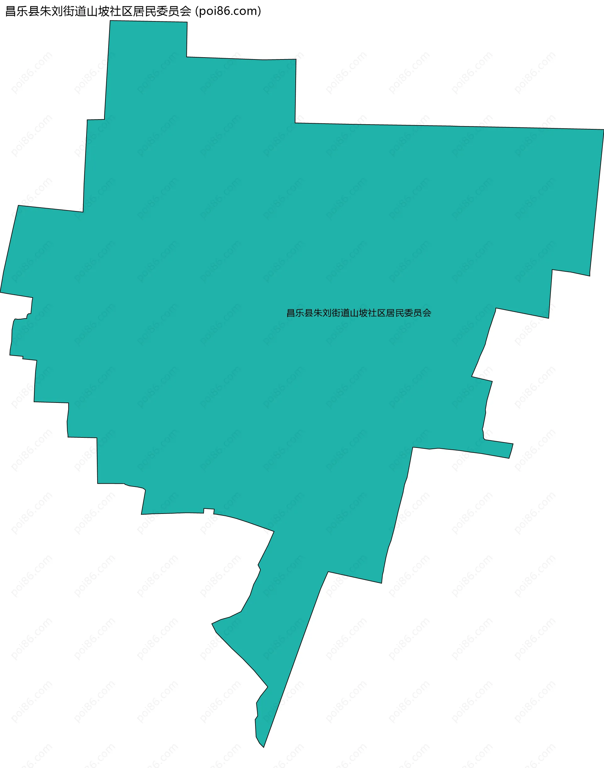 昌乐县朱刘街道山坡社区居民委员会边界地图