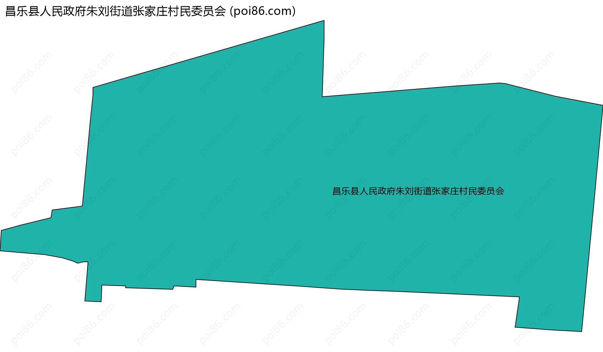 昌乐县人民政府朱刘街道张家庄村民委员会边界地图