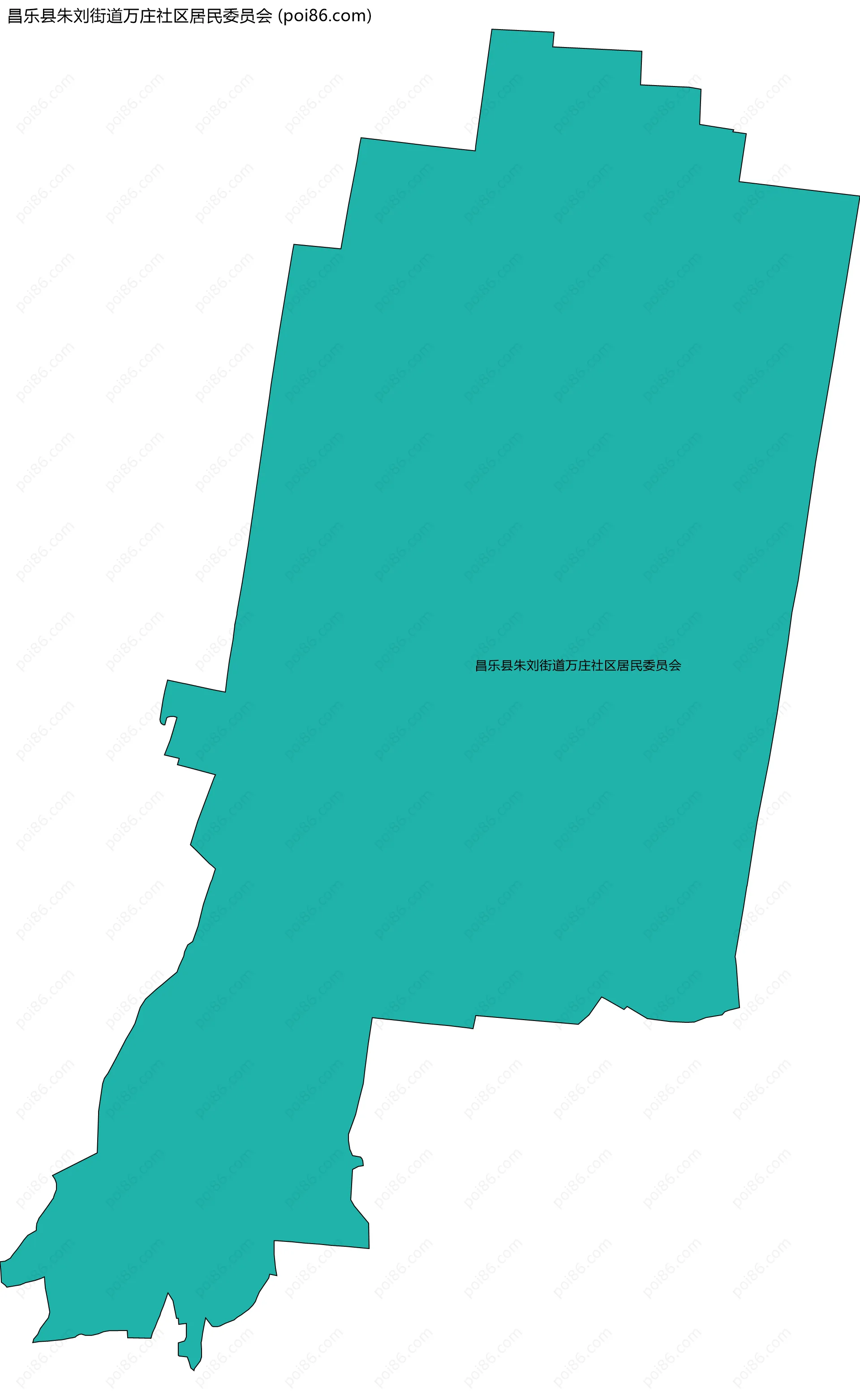 昌乐县朱刘街道万庄社区居民委员会边界地图