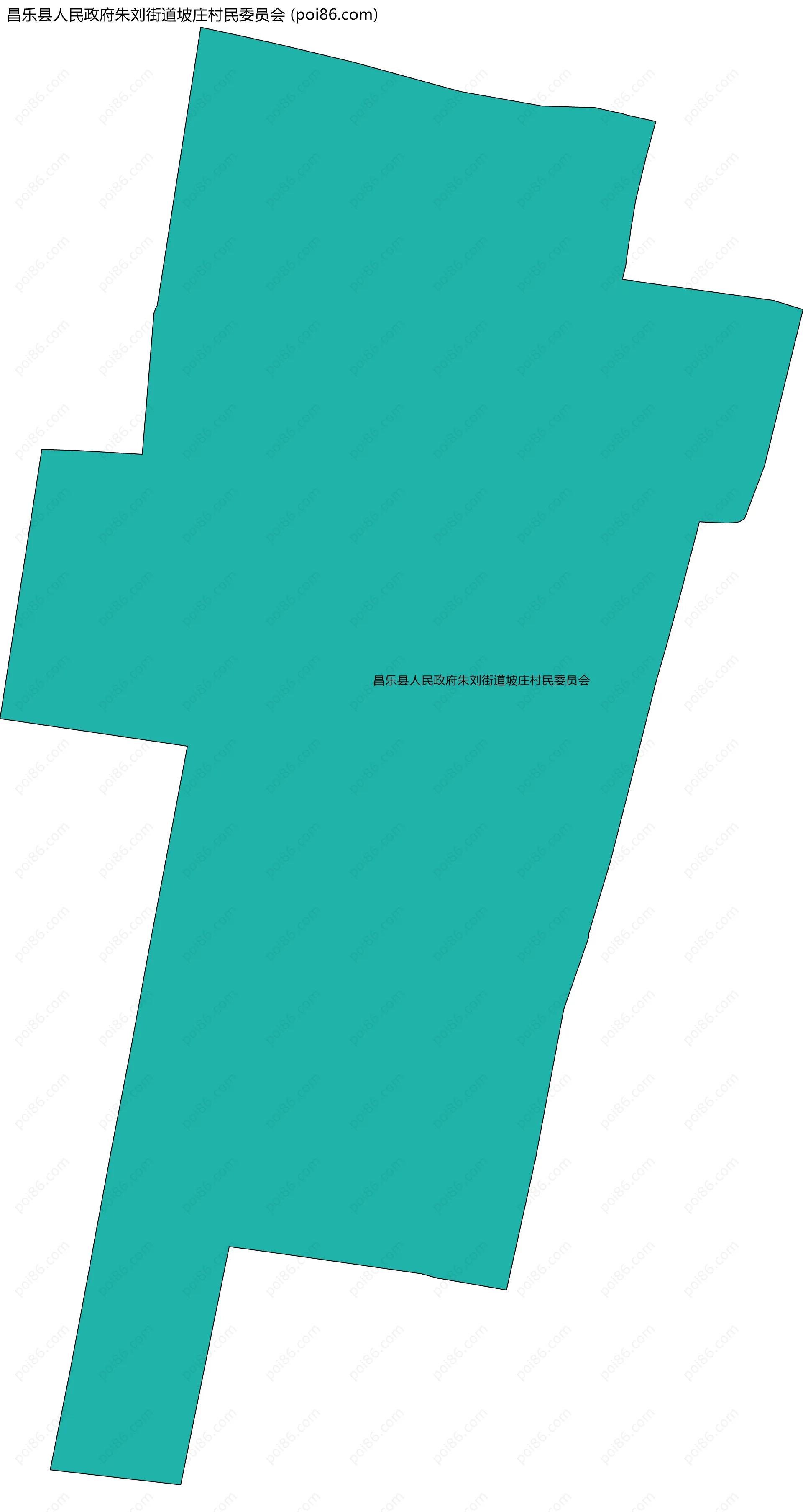 昌乐县人民政府朱刘街道坡庄村民委员会边界地图