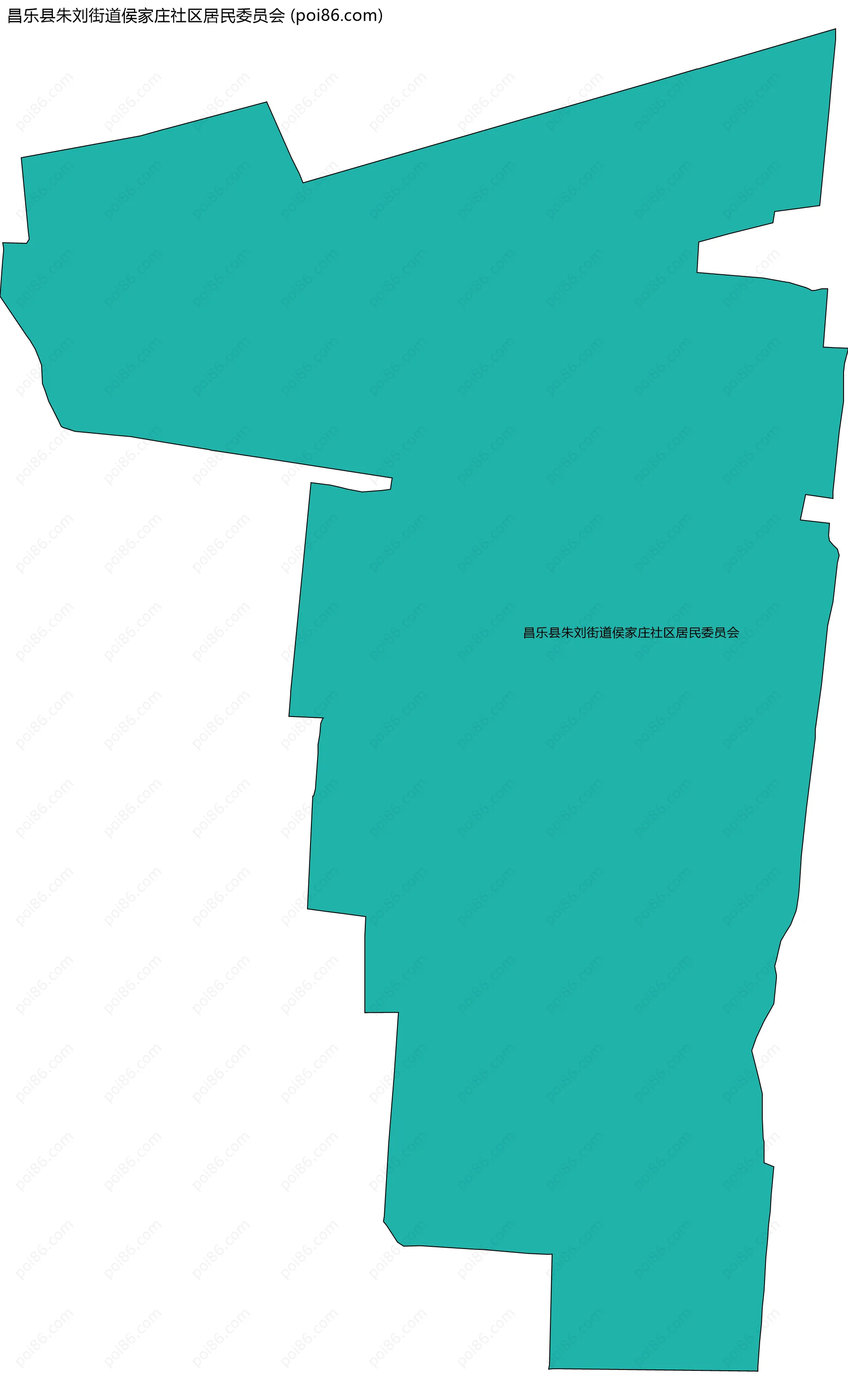 昌乐县朱刘街道侯家庄社区居民委员会边界地图