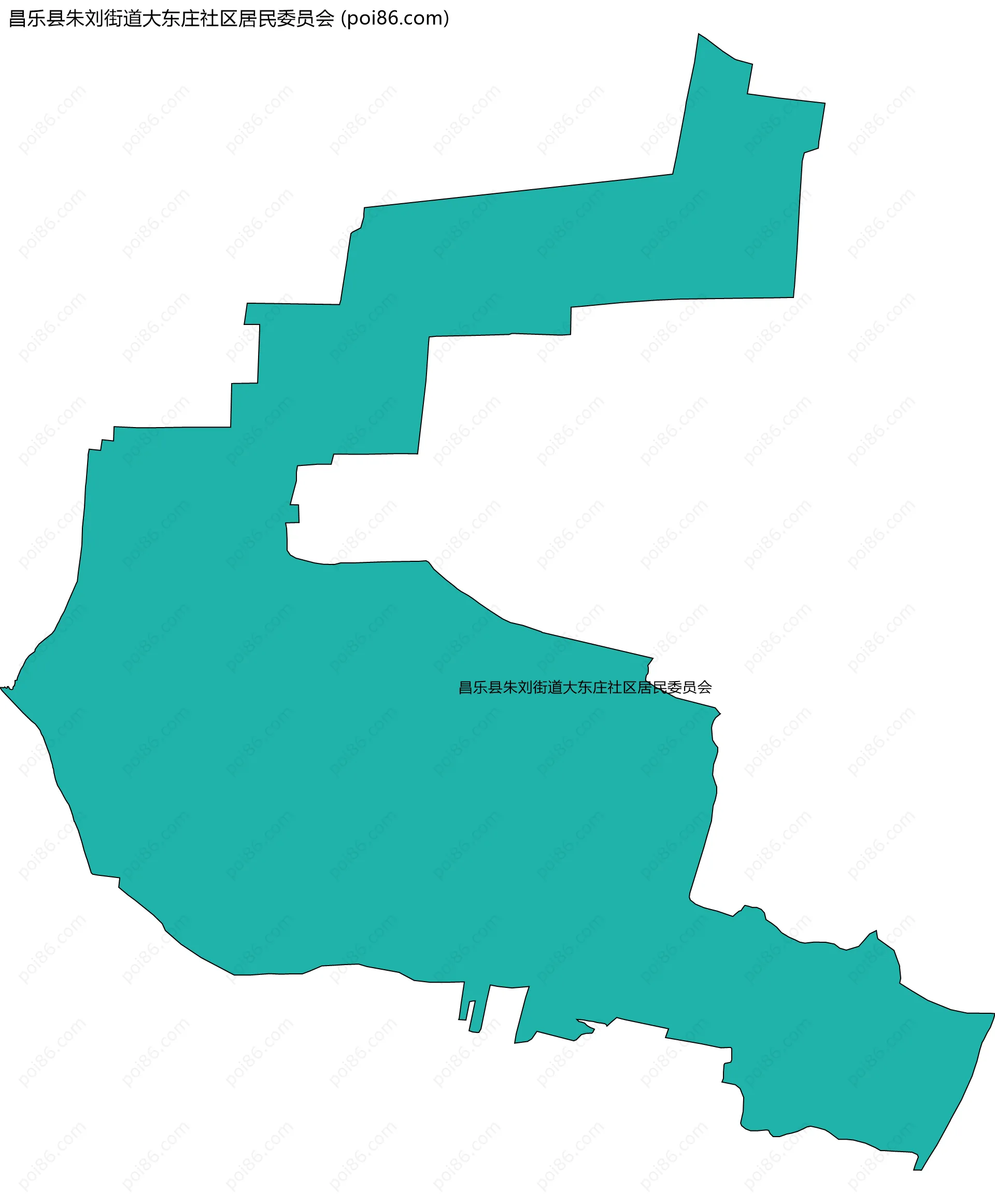 昌乐县朱刘街道大东庄社区居民委员会边界地图