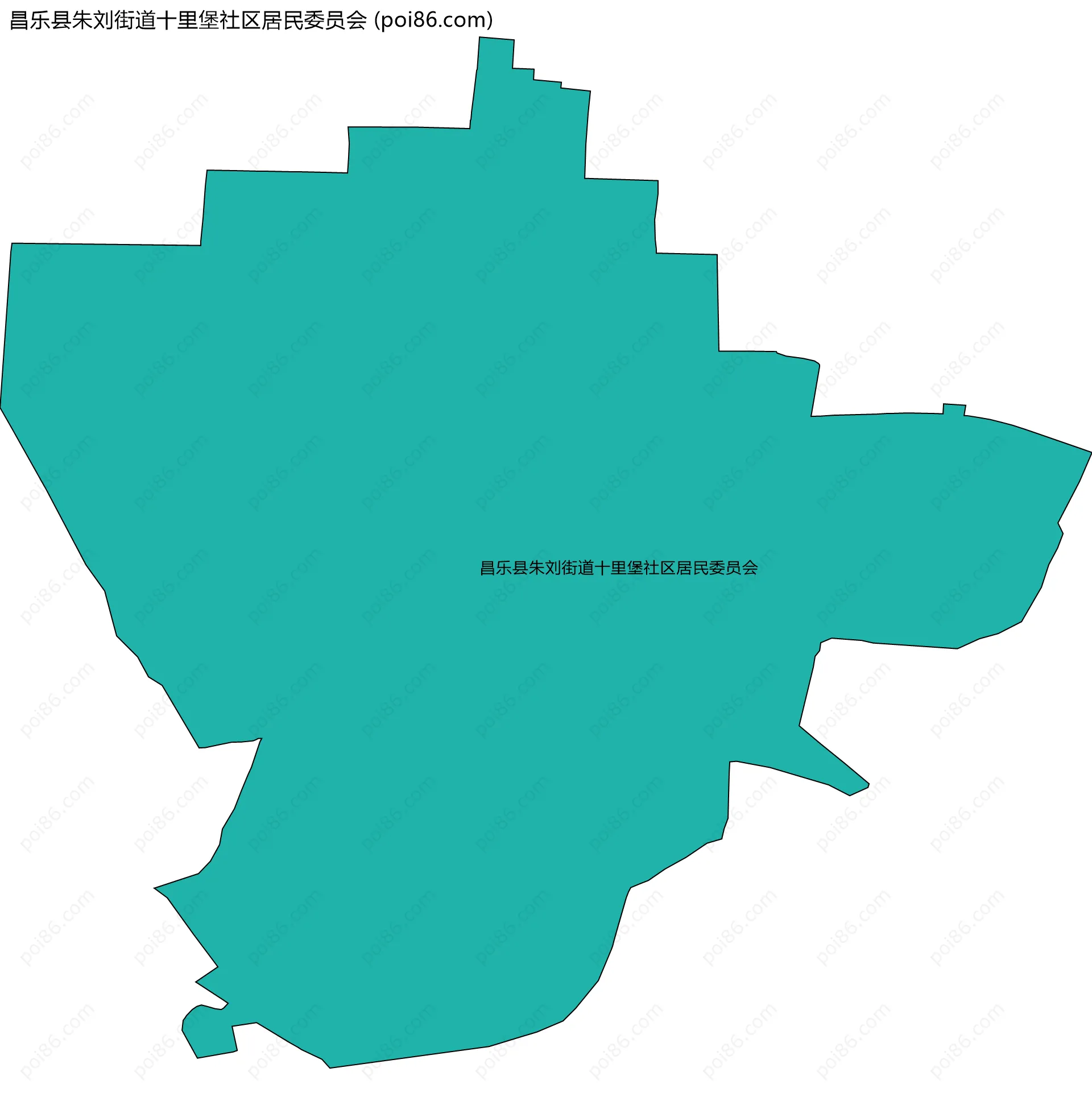 昌乐县朱刘街道十里堡社区居民委员会边界地图