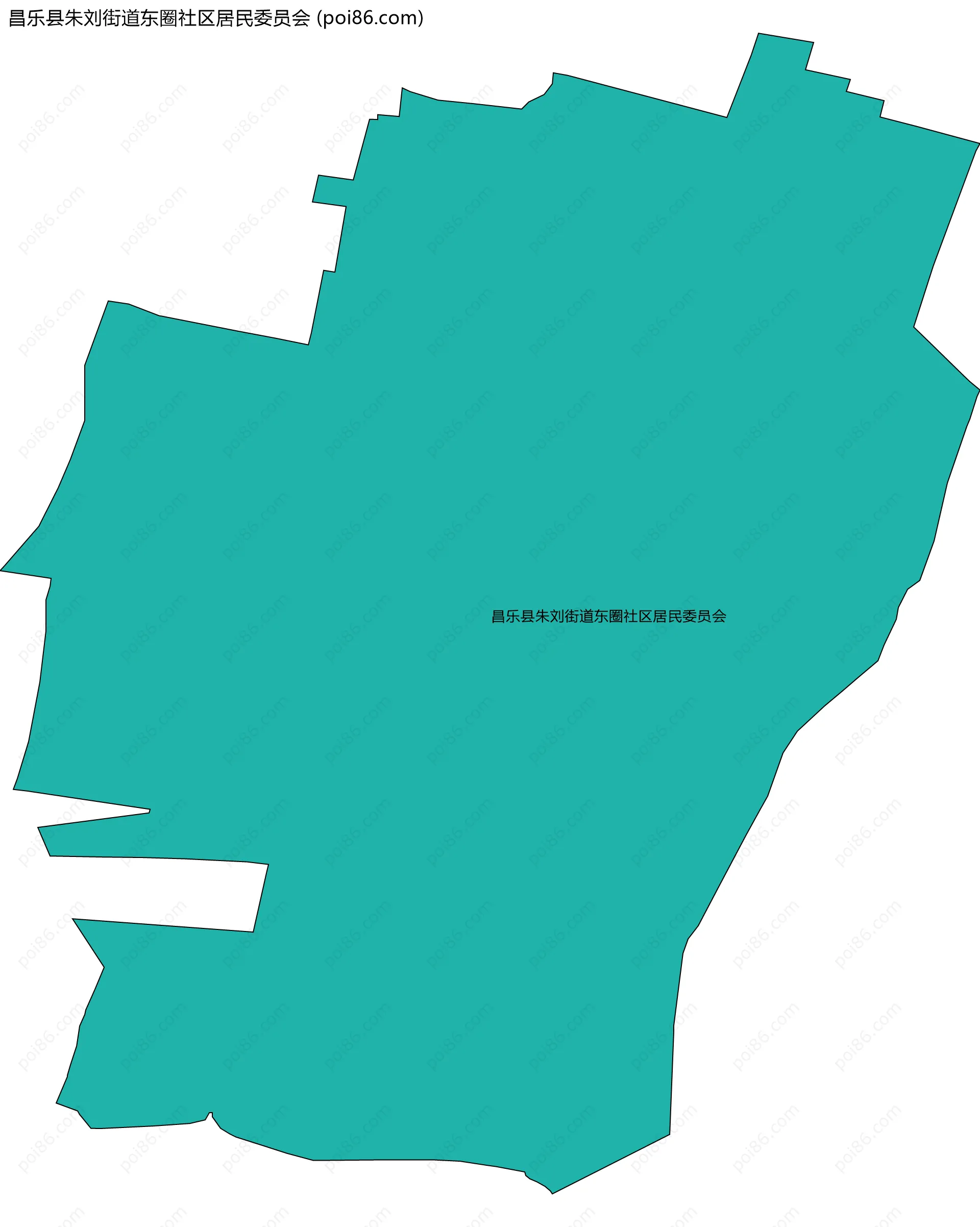 昌乐县朱刘街道东圈社区居民委员会边界地图