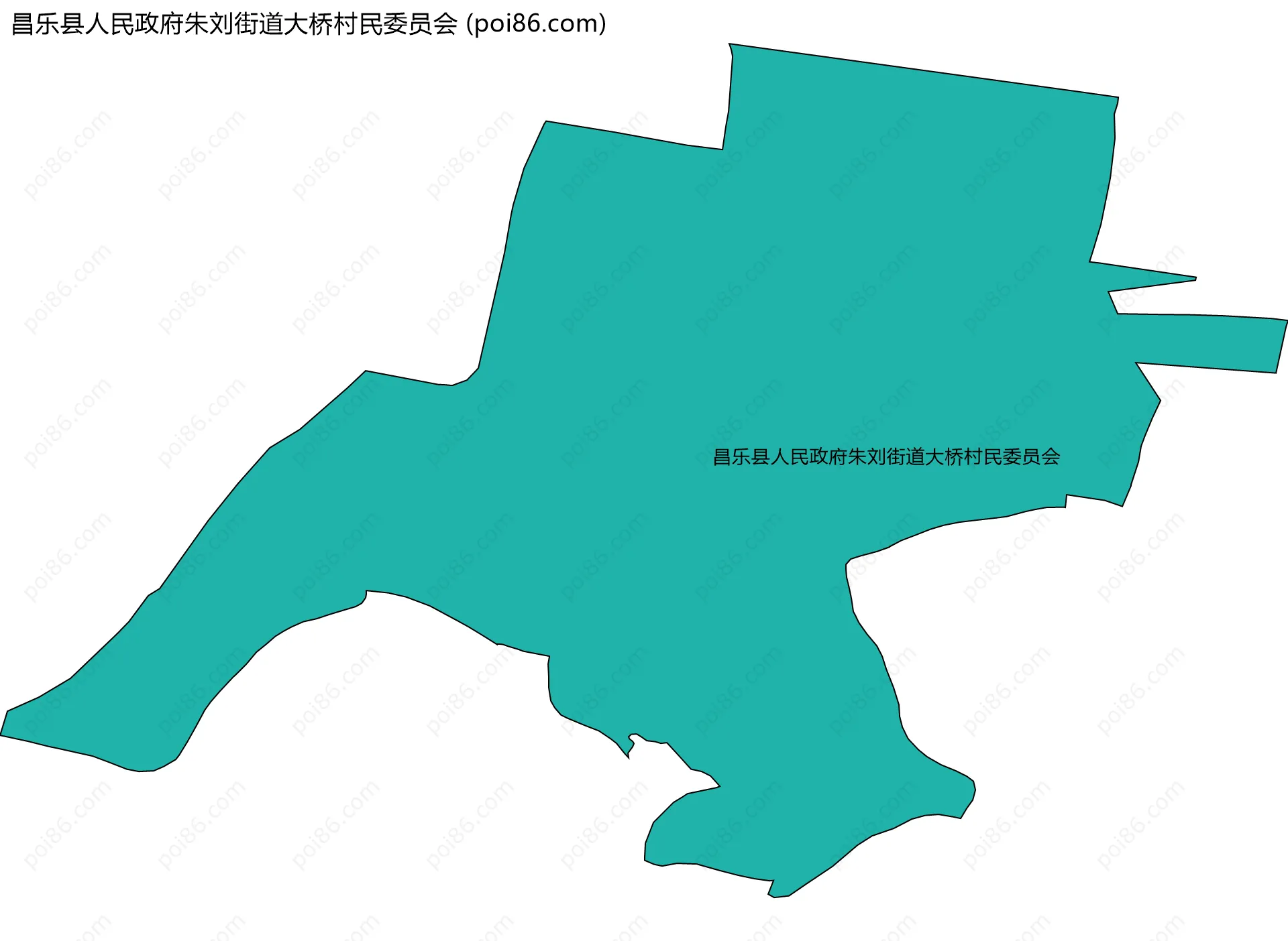 昌乐县人民政府朱刘街道大桥村民委员会边界地图