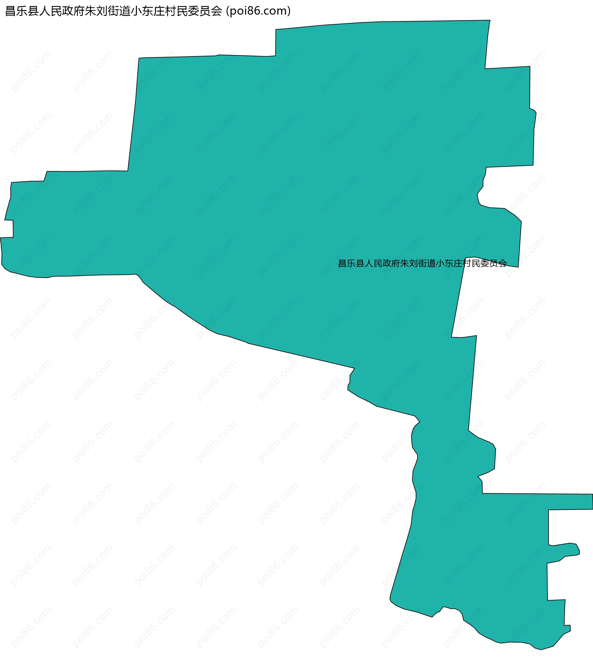 昌乐县人民政府朱刘街道小东庄村民委员会边界地图