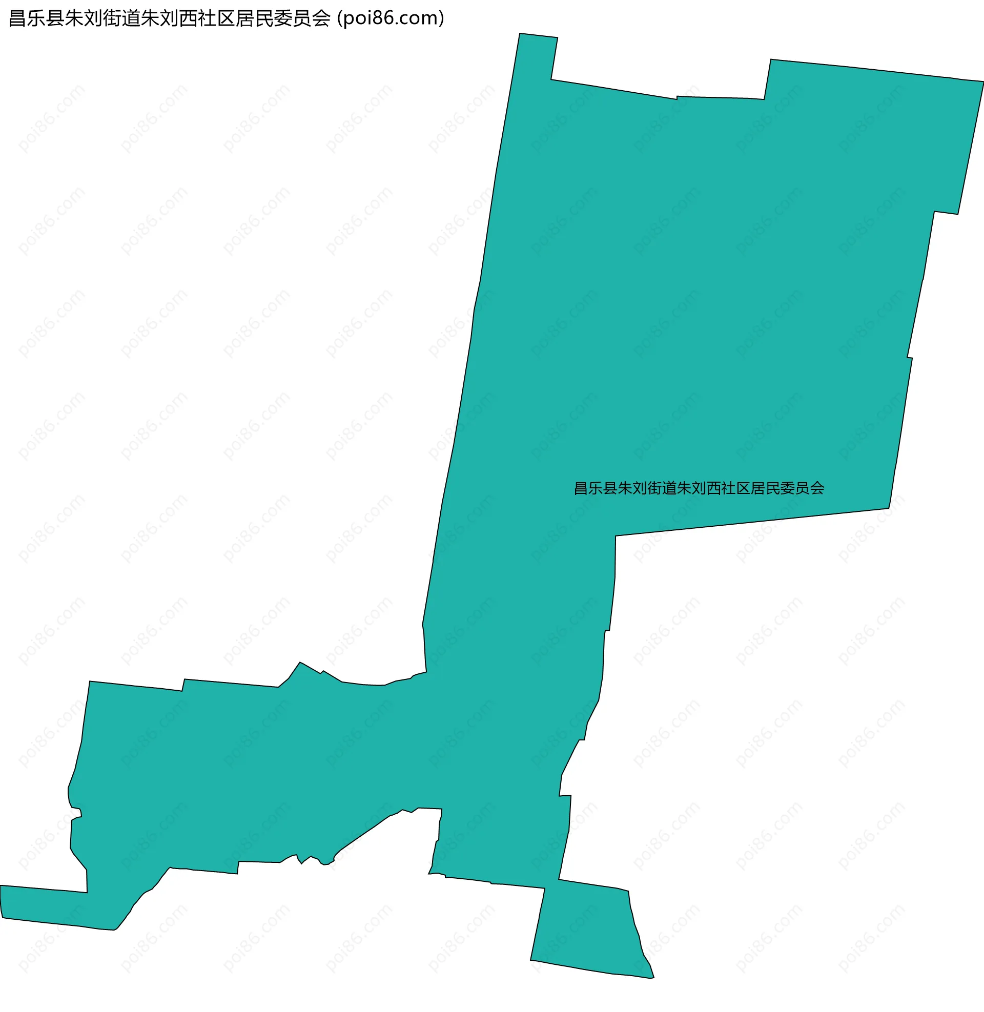 昌乐县朱刘街道朱刘西社区居民委员会边界地图