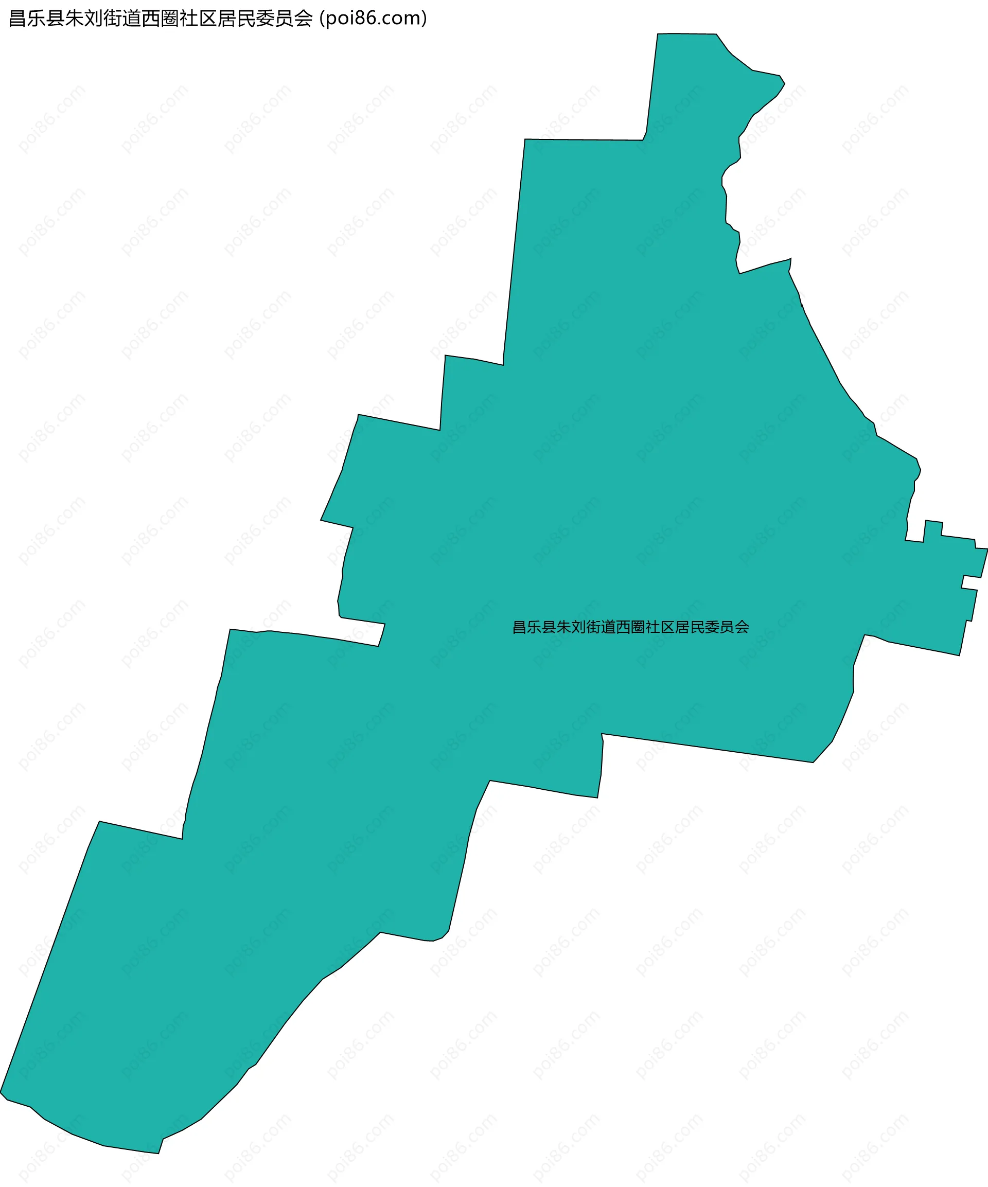 昌乐县朱刘街道西圈社区居民委员会边界地图